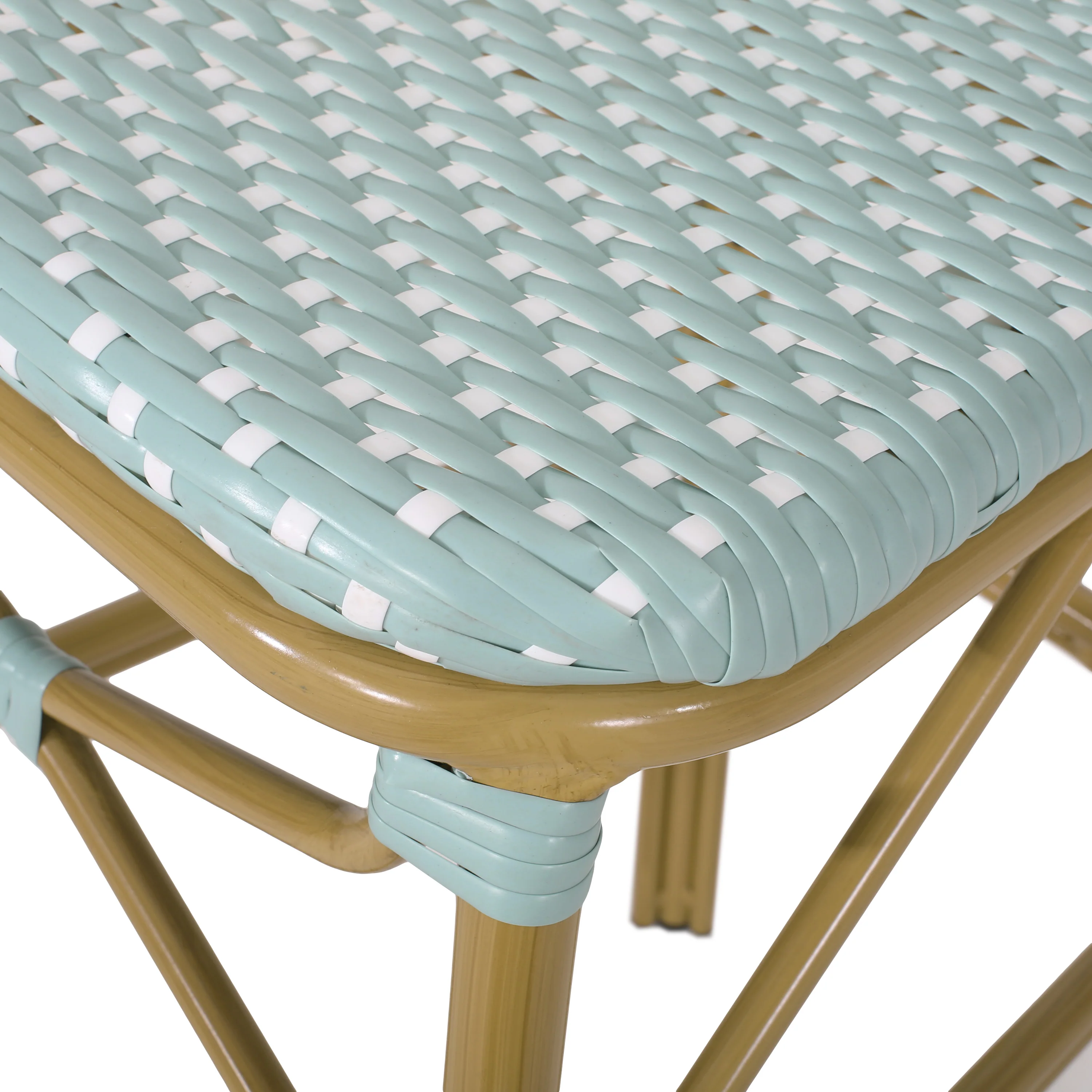 Danberry Outdoor Wicker and Aluminum 29.5 Inch French Barstools, Set of 4 - furnishings