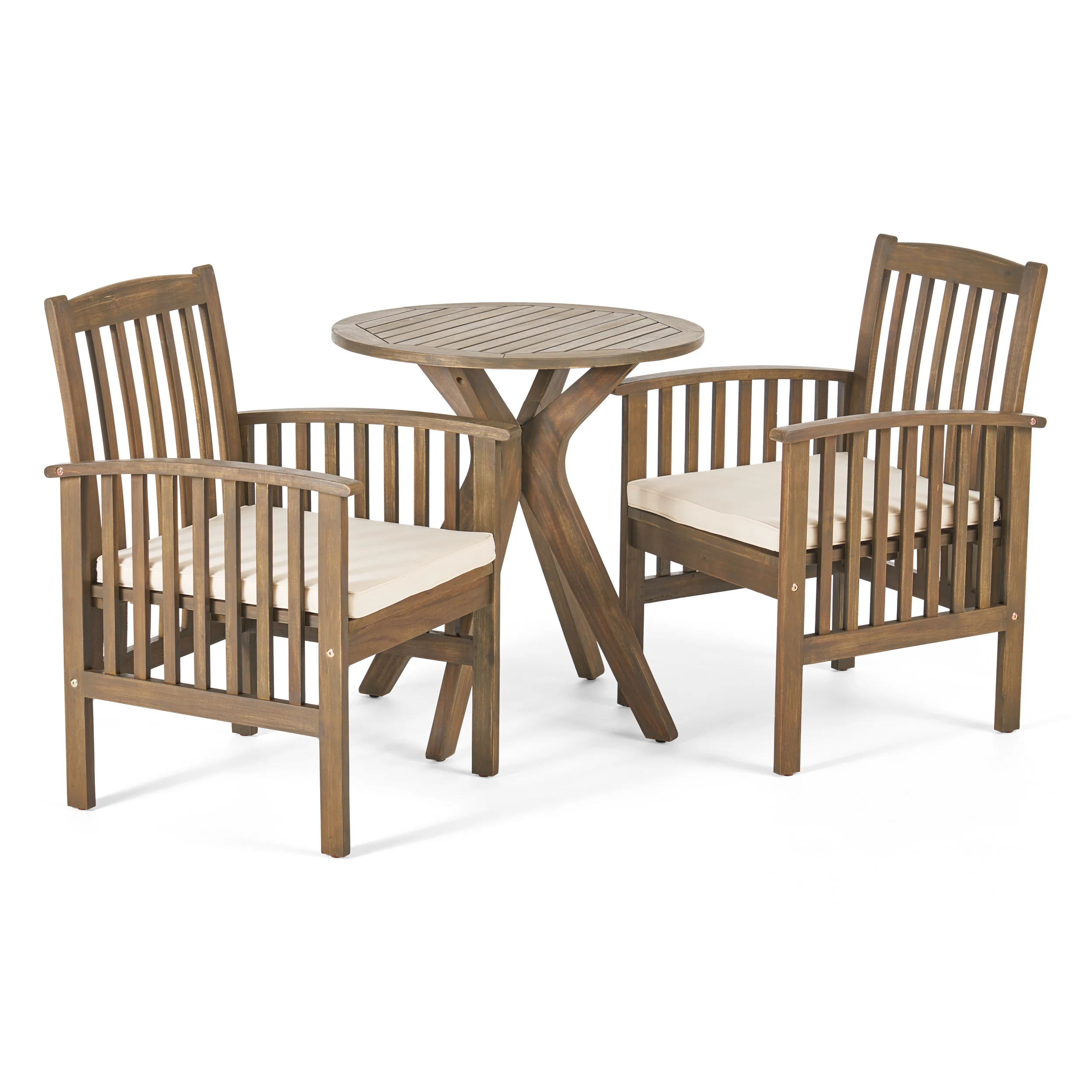 Phoenix Outdoor Acacia 2-Seater Bistro Set with Cushions and 28