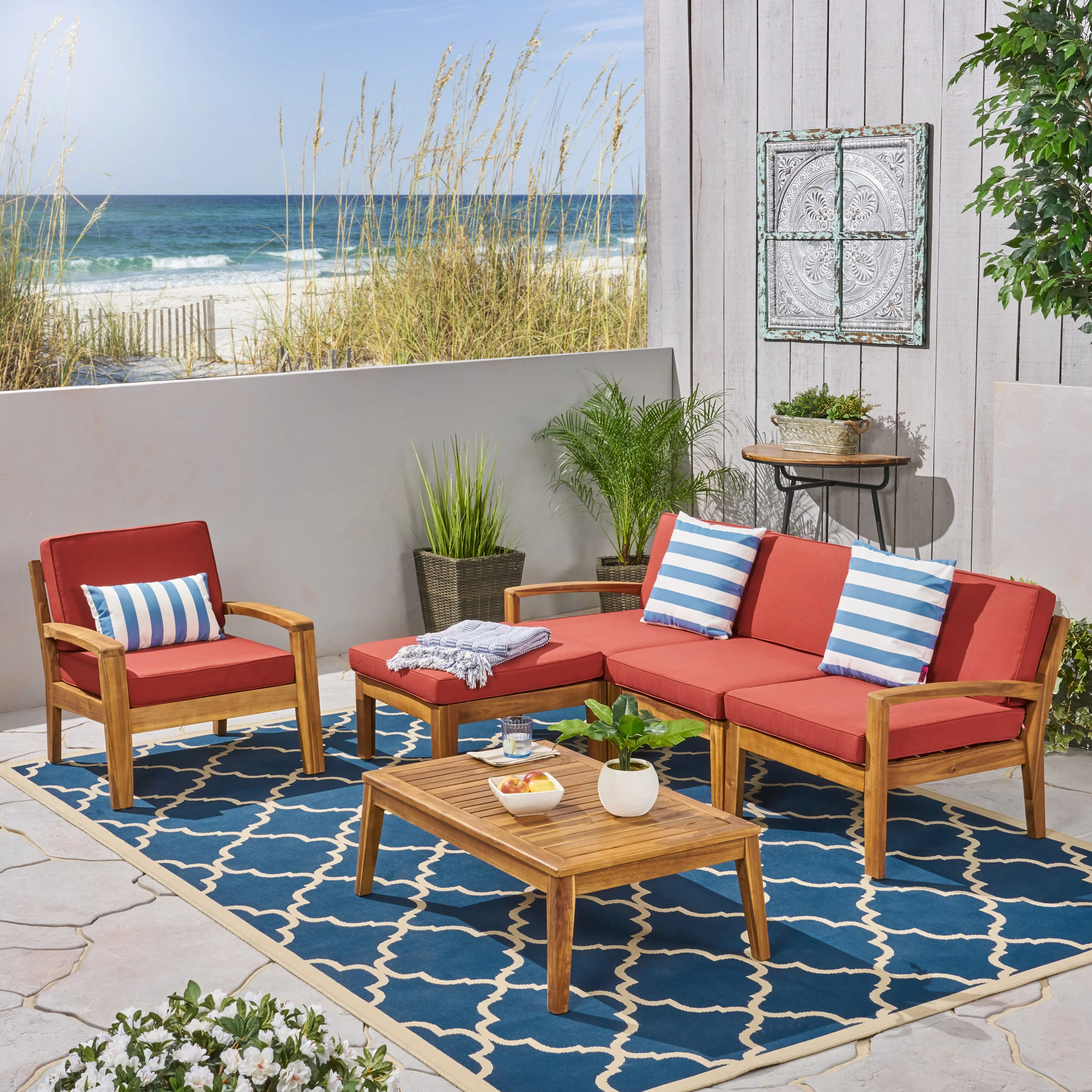 Parma 4-Seater Sectional Sofa Set For Patio with Club Chair - furnishings