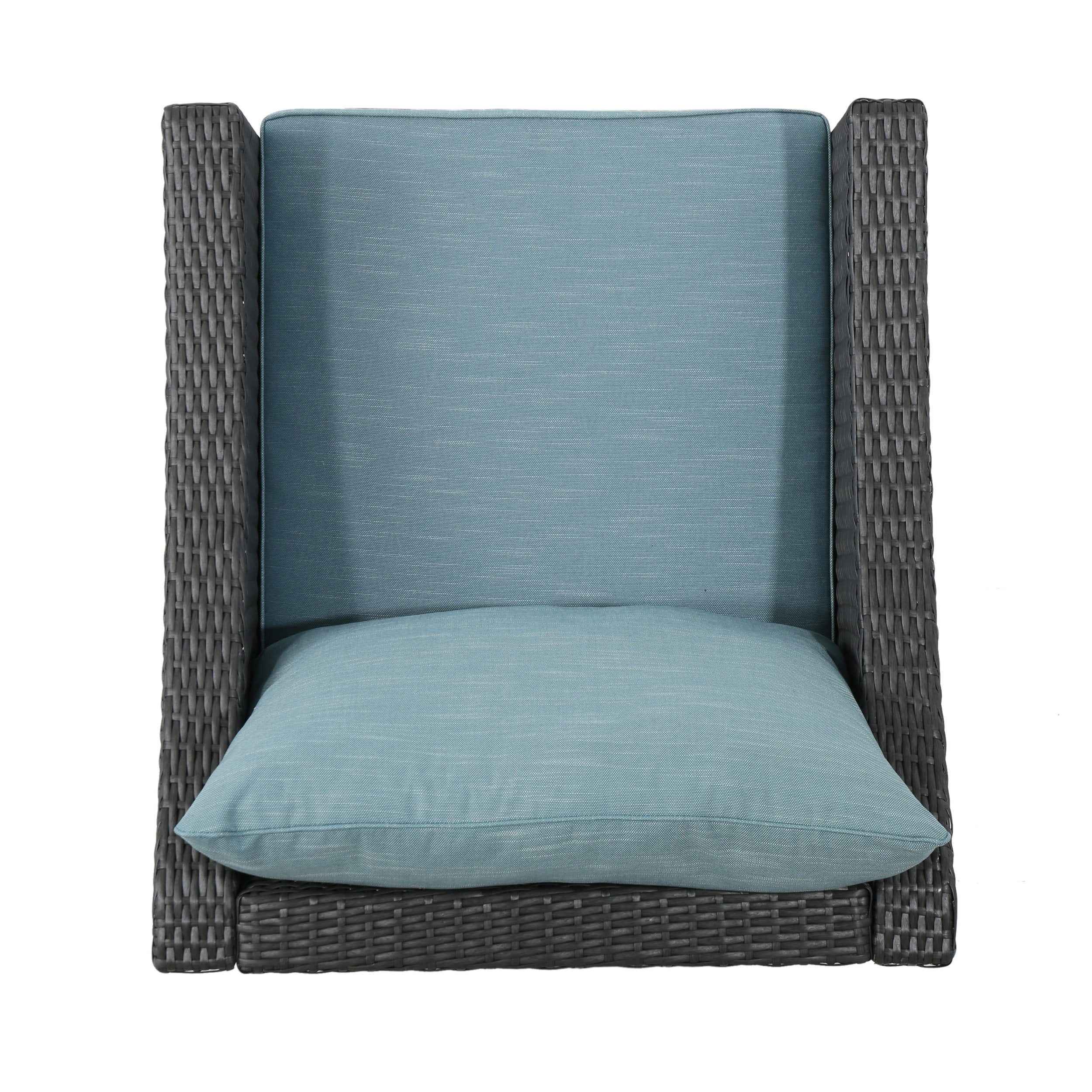 Aspen Outdoor 5 Piece Wicker Water Resistant Cushion Chat Set with Fire Pit - furnishings