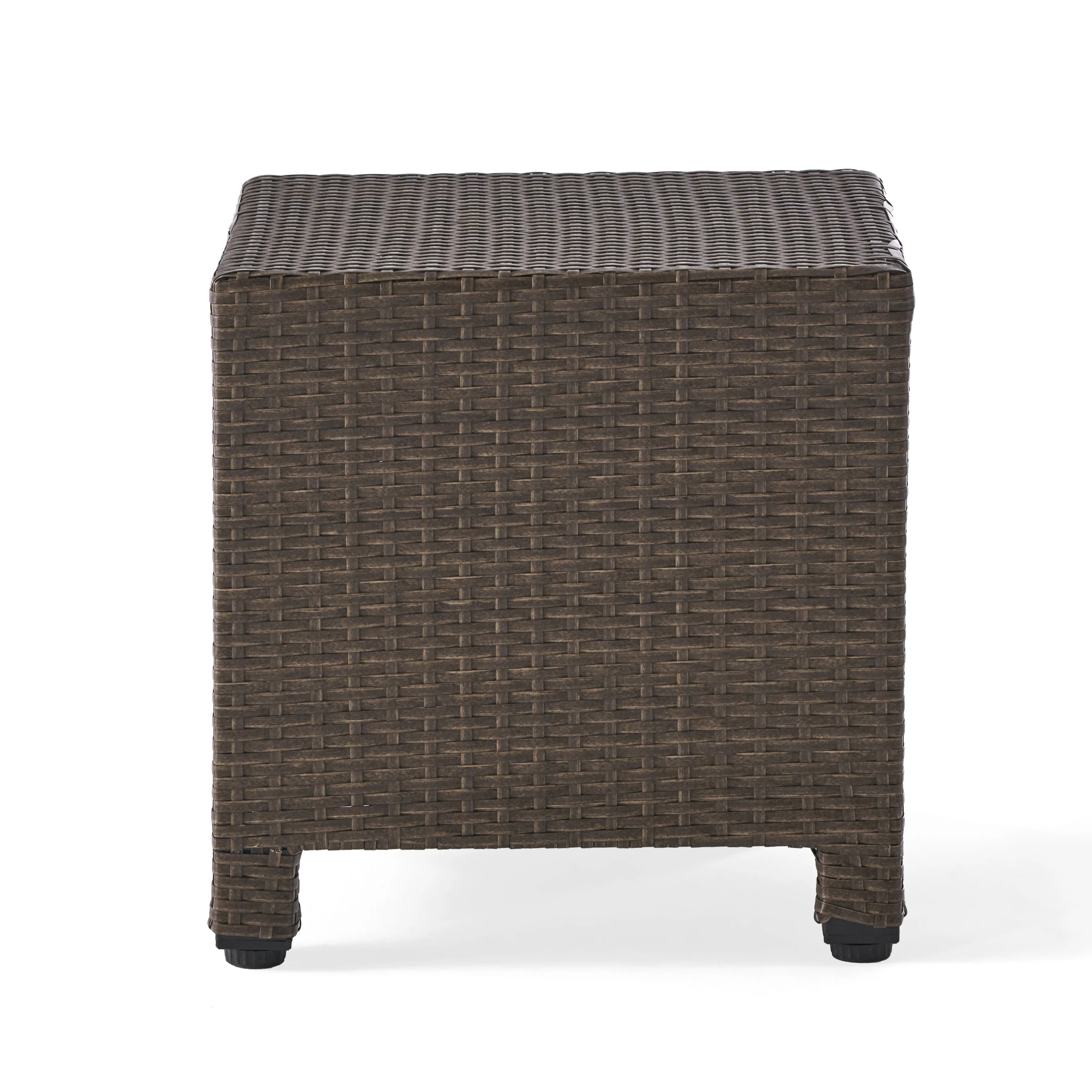 Venice Outdoor Light Brown Wicker Side Table - furnishings