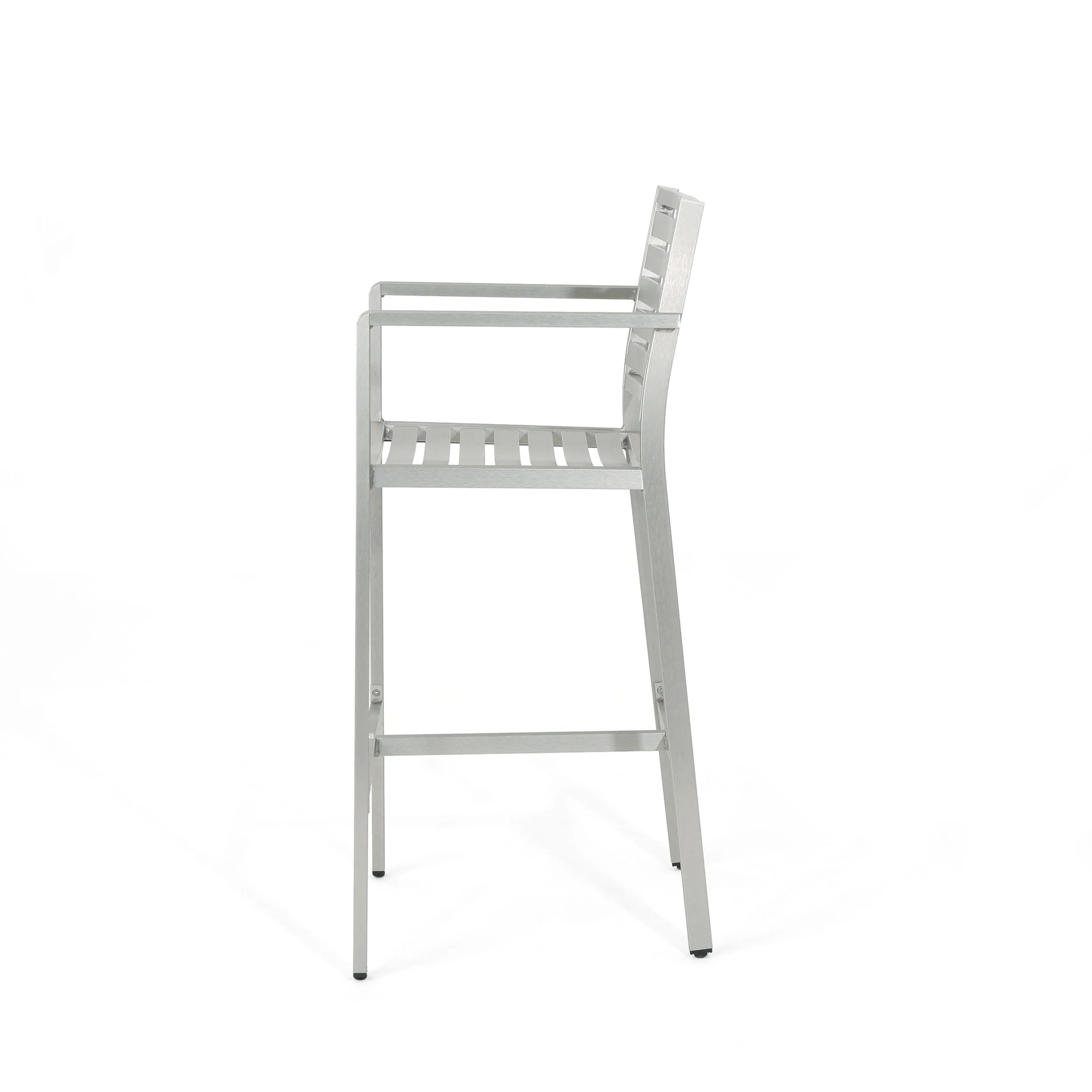 Tammy Coral Outdoor Silver Rust-Proof Aluminum 29.50 Inch Barstools - furnbro