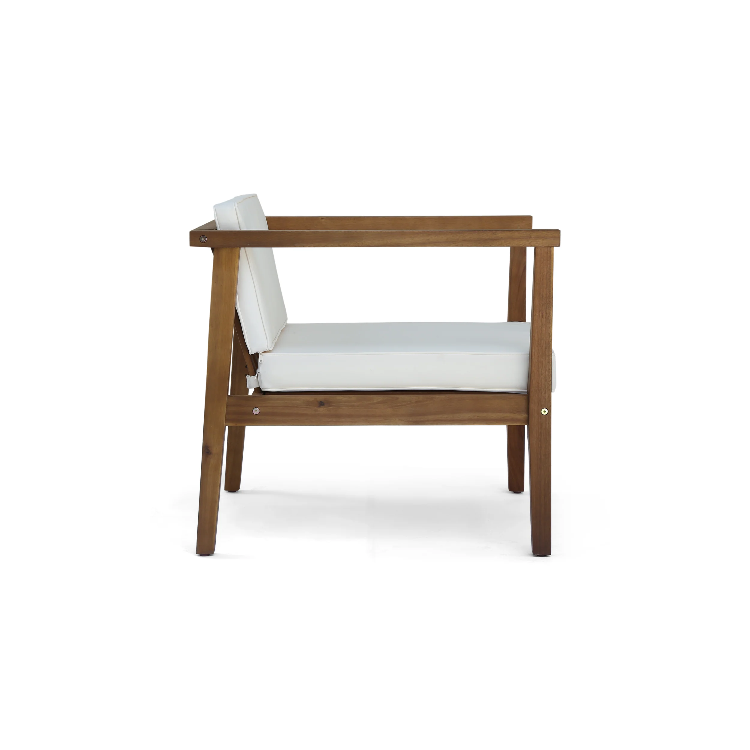 Thomson Outdoor Acacia Wood Club Chairs with Water-Resistant Cushions (Set of 4) - furnishings