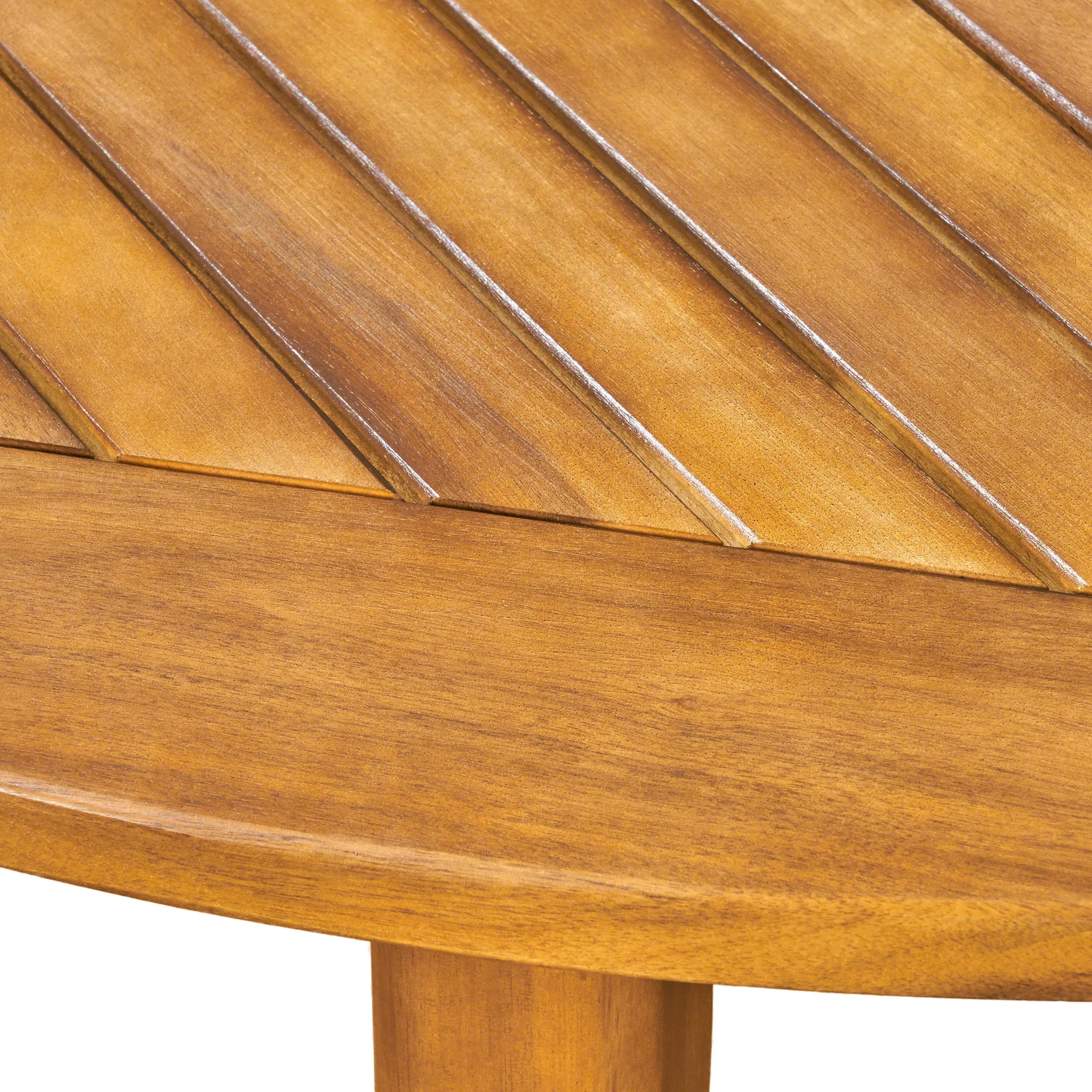 Nick Outdoor Acacia Wood Round Dining Table - furnishings