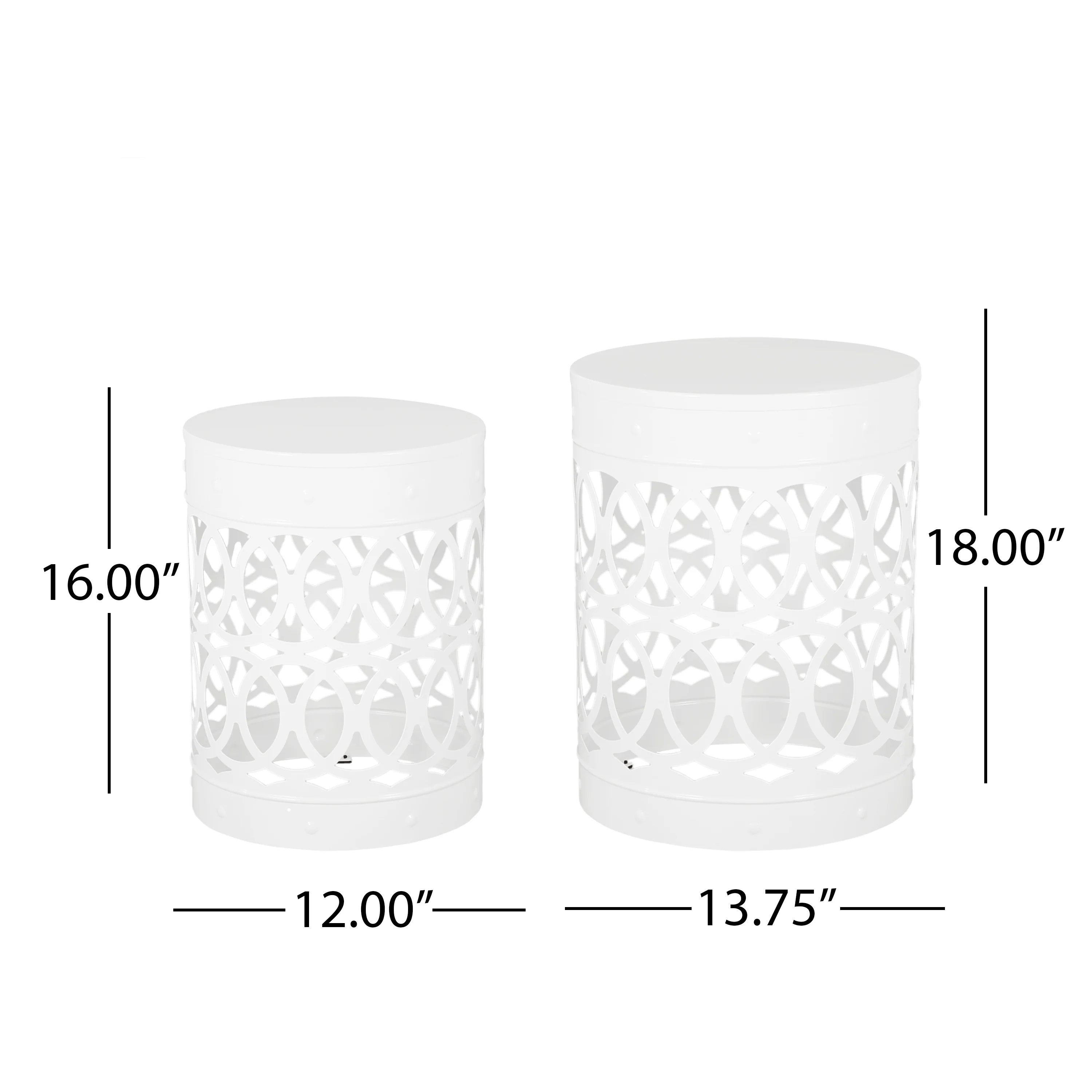 Pellerin Outdoor Metal Side Tables, Set of 2 - furnishings
