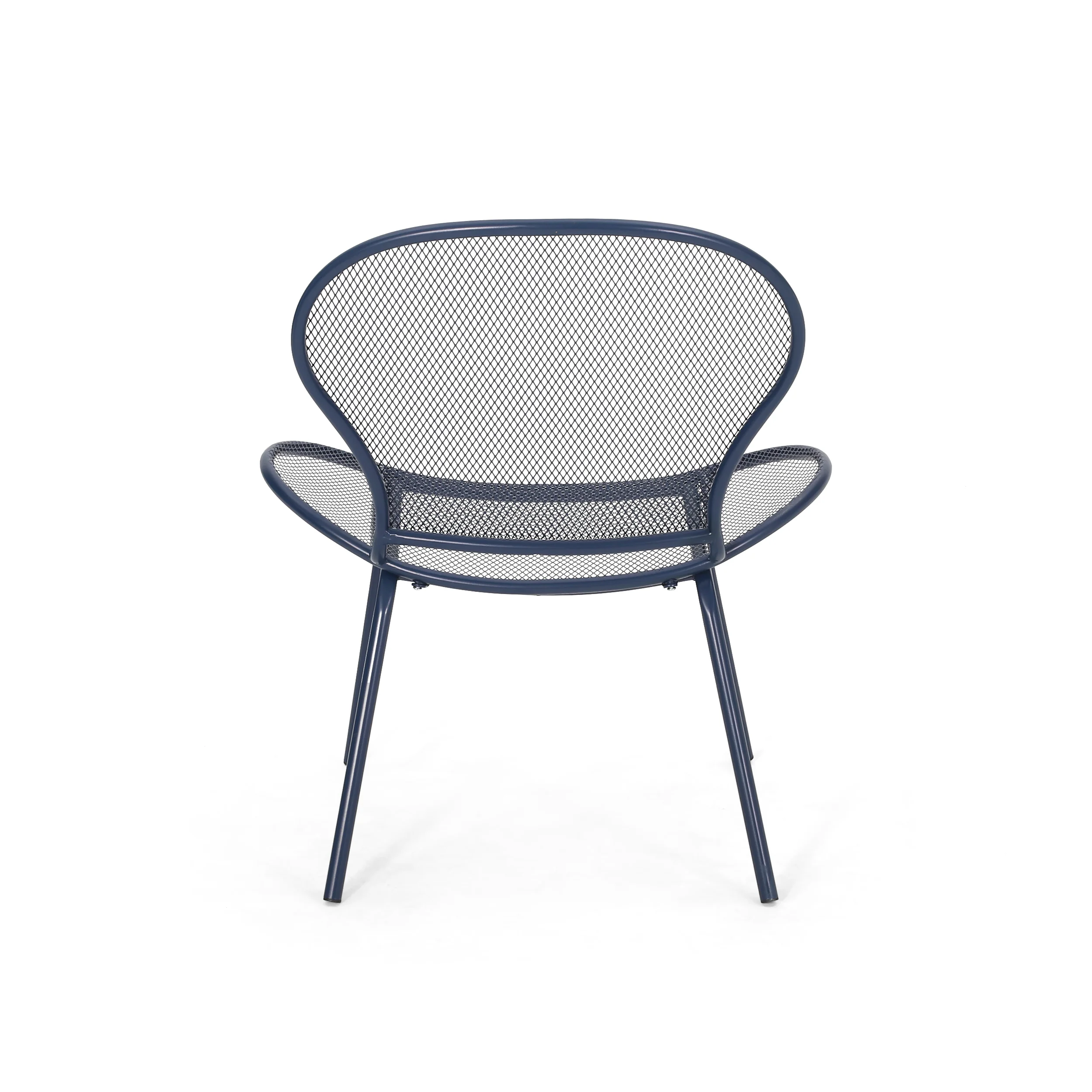 Tristian Modern Outdoor Iron Club Chair (Set of 2) - furnishings