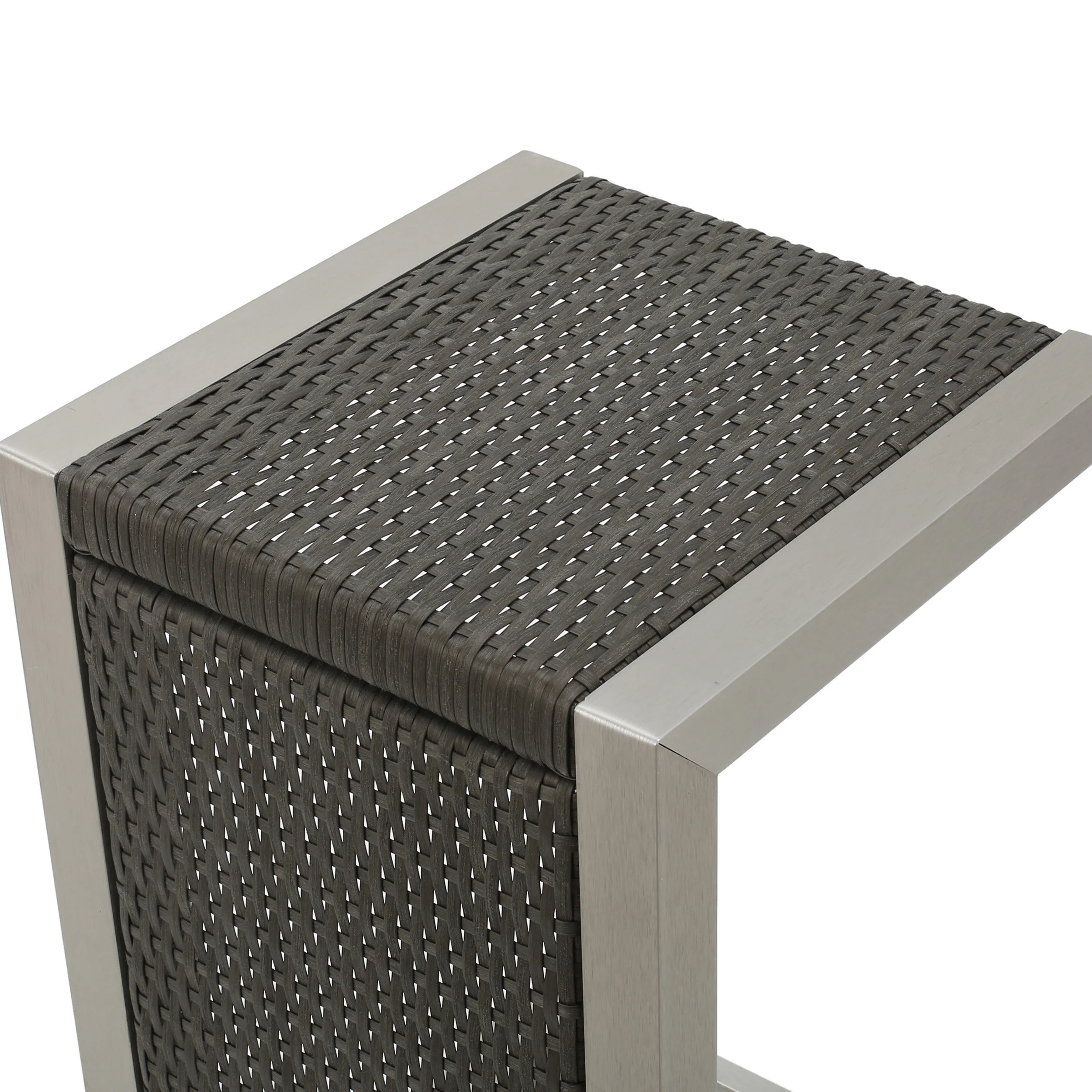 Crested-Bay Modern Aluminum C-Shaped End Table - furnishings