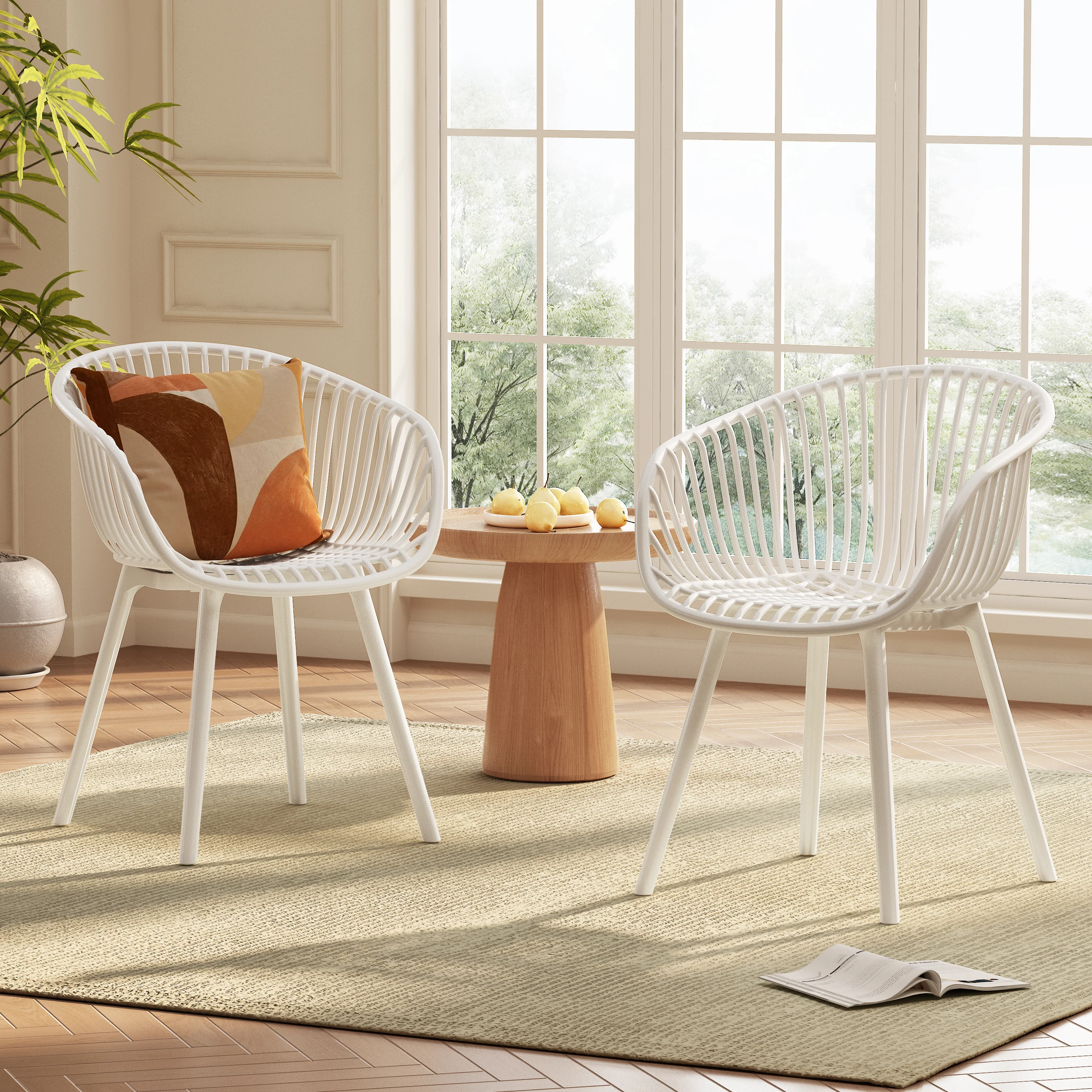 El Camino Indoor & Outdoor Polypropelene Plastic Accent Chairs, Set of 2 - furnishings