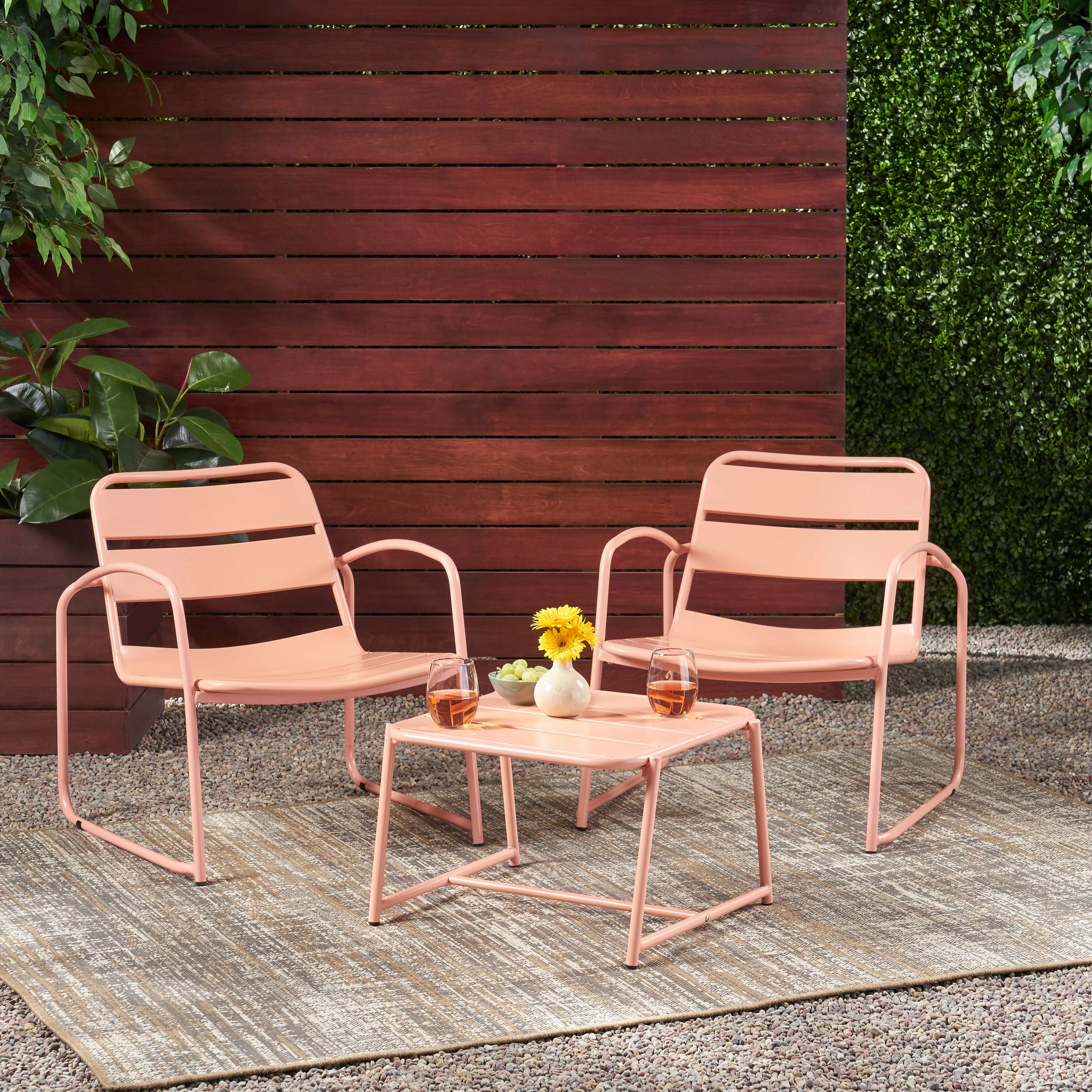 Daryah Outdoor Modern 2 Seater Chat Set - furnishings