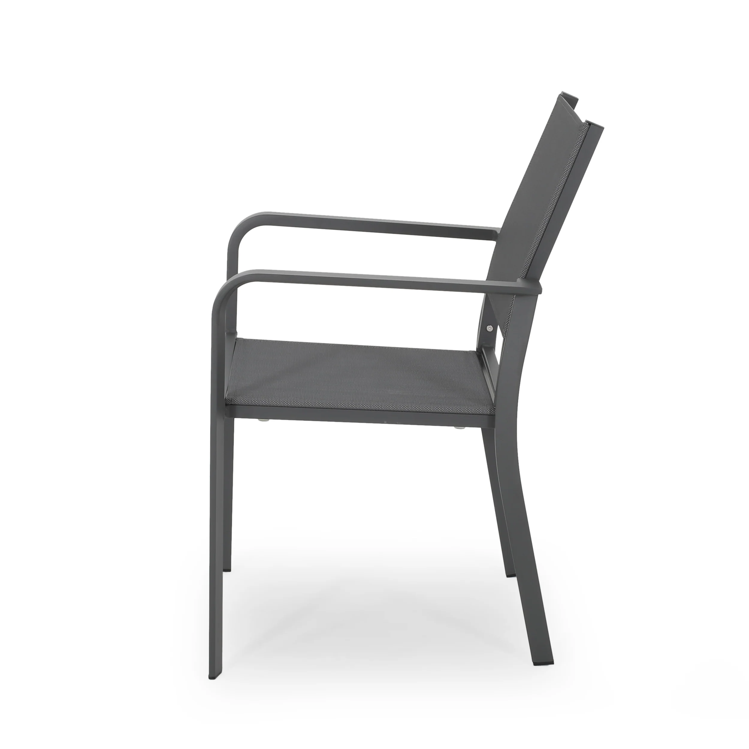 Martin Outdoor Modern Aluminum Dining Chair with Mesh Seat (Set of 2) - furnishings