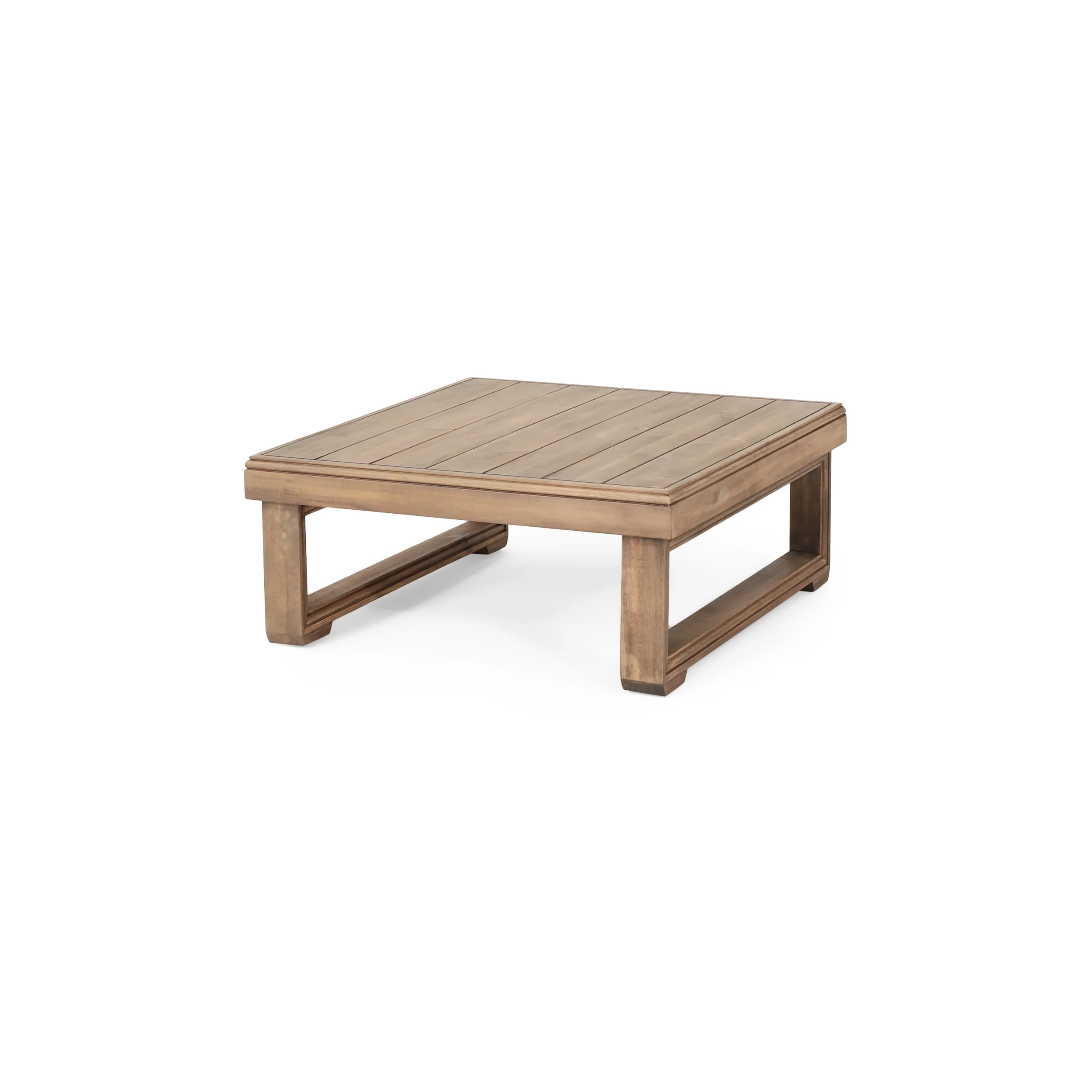 Andrae Outdoor Acacia Wood Square Coffee Table, Brown Wash - furnishings
