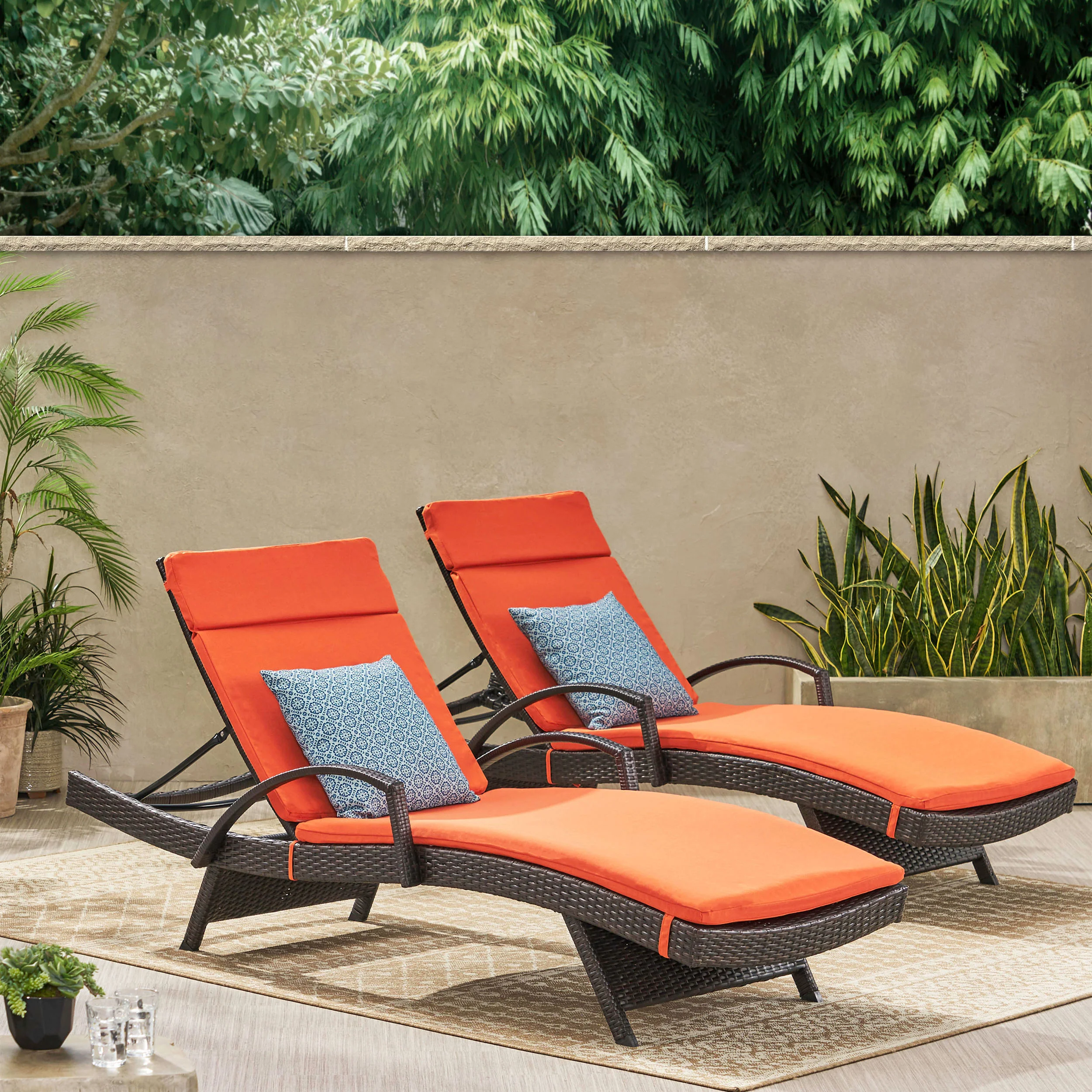 Savana Outdoor Wicker Lounge with Arms with Water Resistant Cushion - furnishings