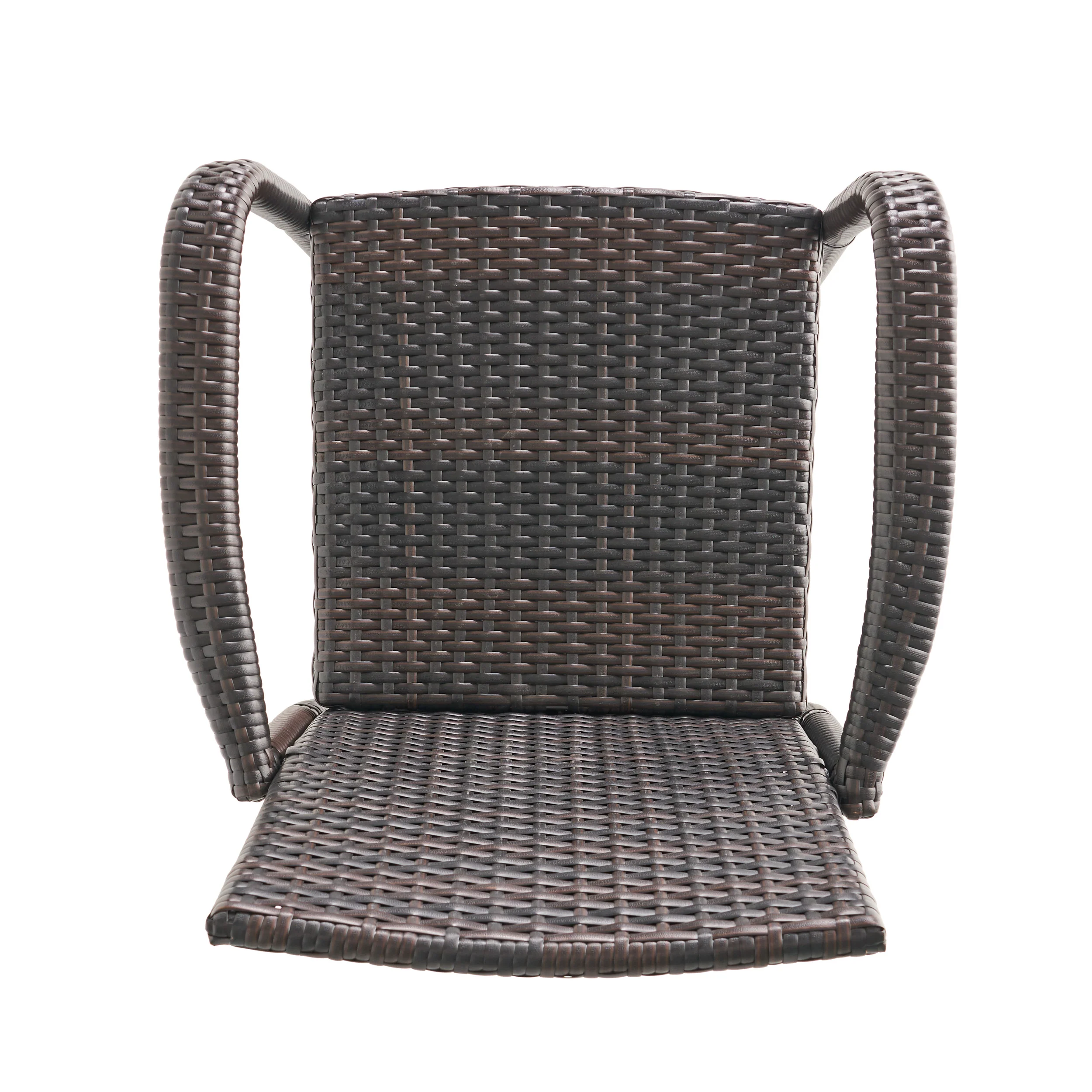 Stetta Outdoor 3 Piece Round Multi-brown Wicker Bar Set - furnishings