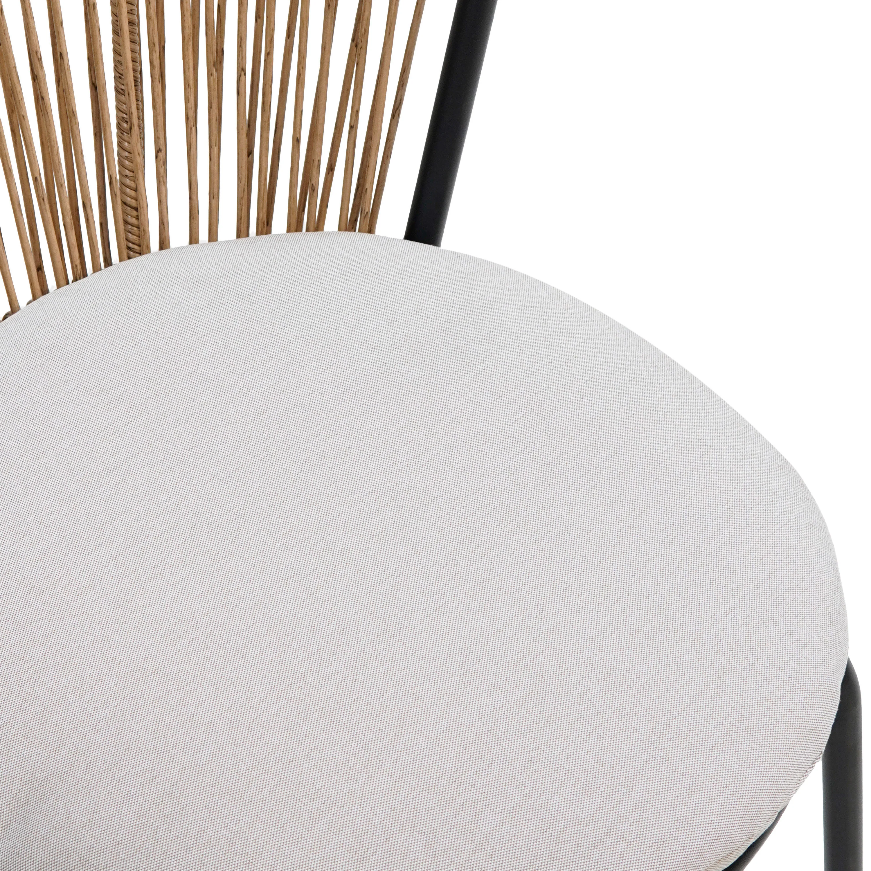 Sunny Indoor & Outdoor Rattan Dining Chair with Cushion Set of 2 - furnishings