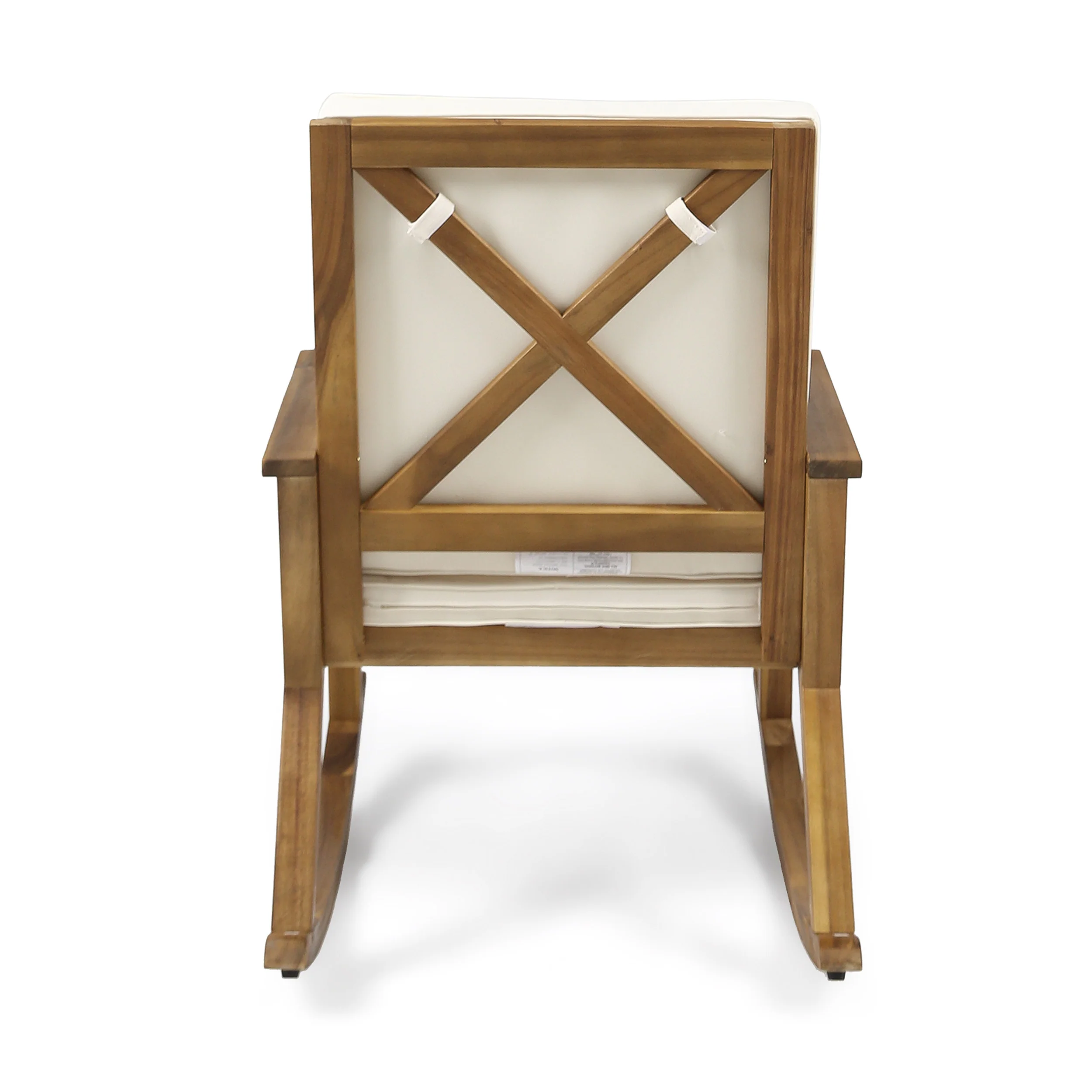 Andy Outdoor Acacia Wood Rocking Chair with Water-Resistant Cushions - furnishings