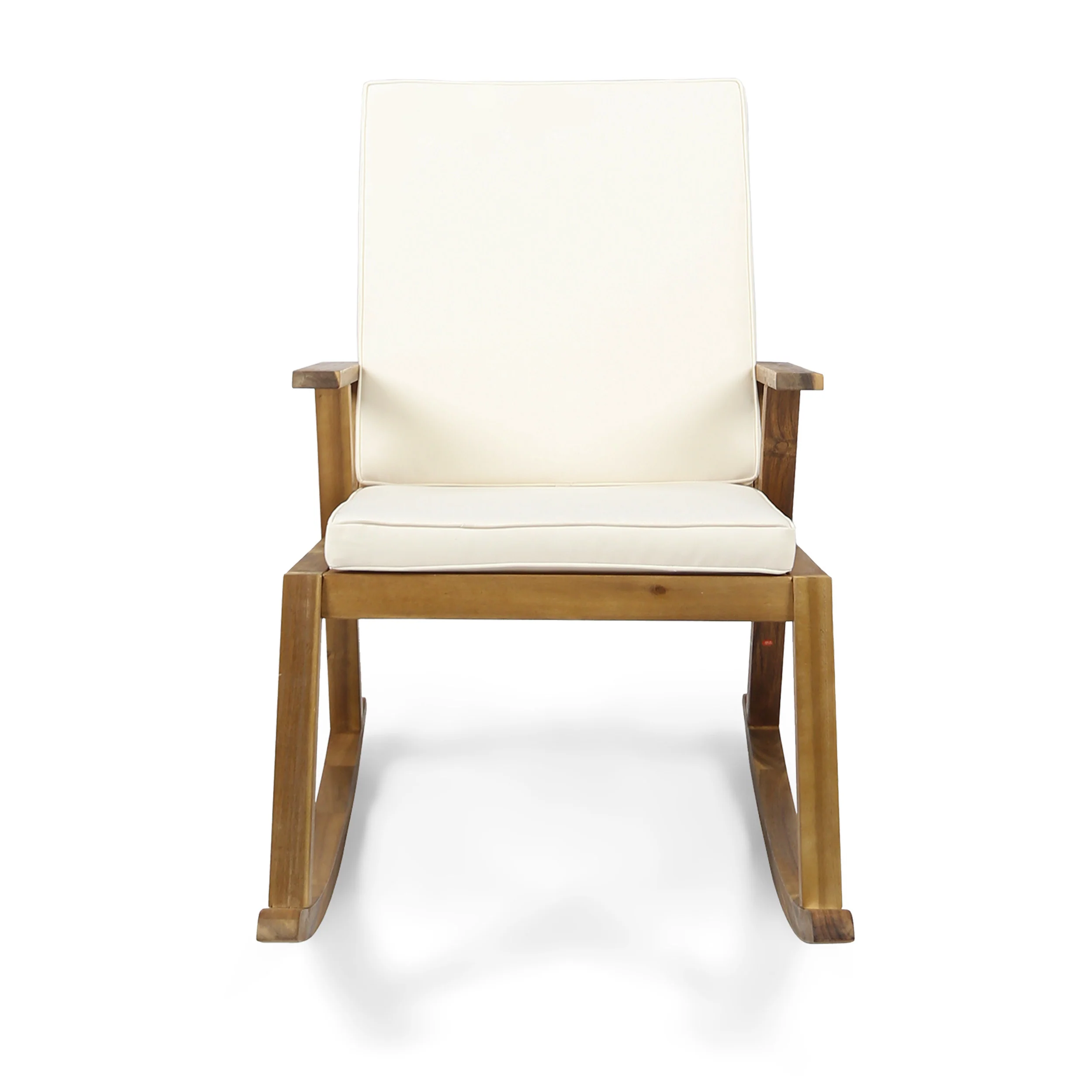 Andy Outdoor Acacia Wood Rocking Chair with Water-Resistant Cushions - furnishings