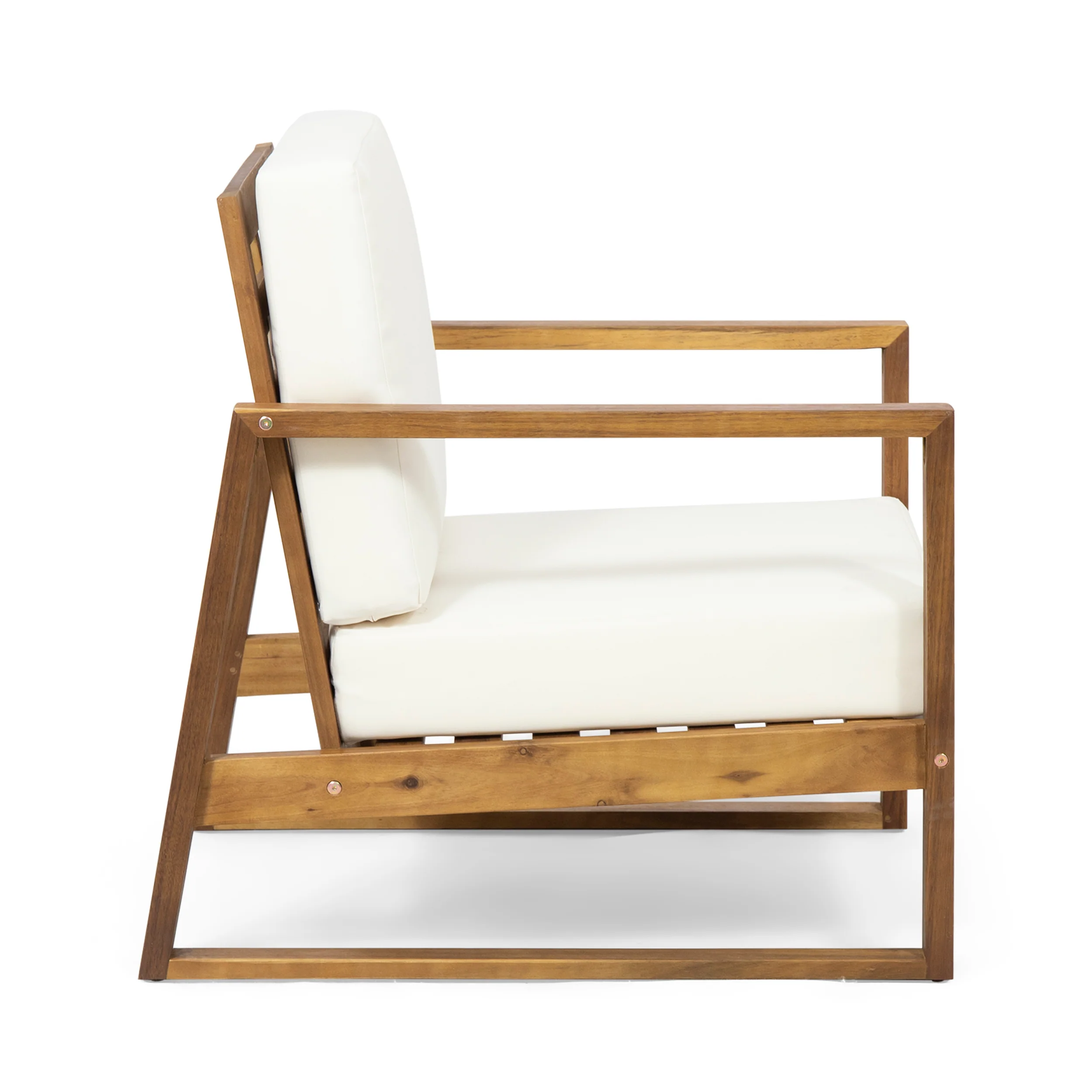 Marlee Outdoor Acacia Wood Club Chair with Cushions (Set of 2) - furnishings