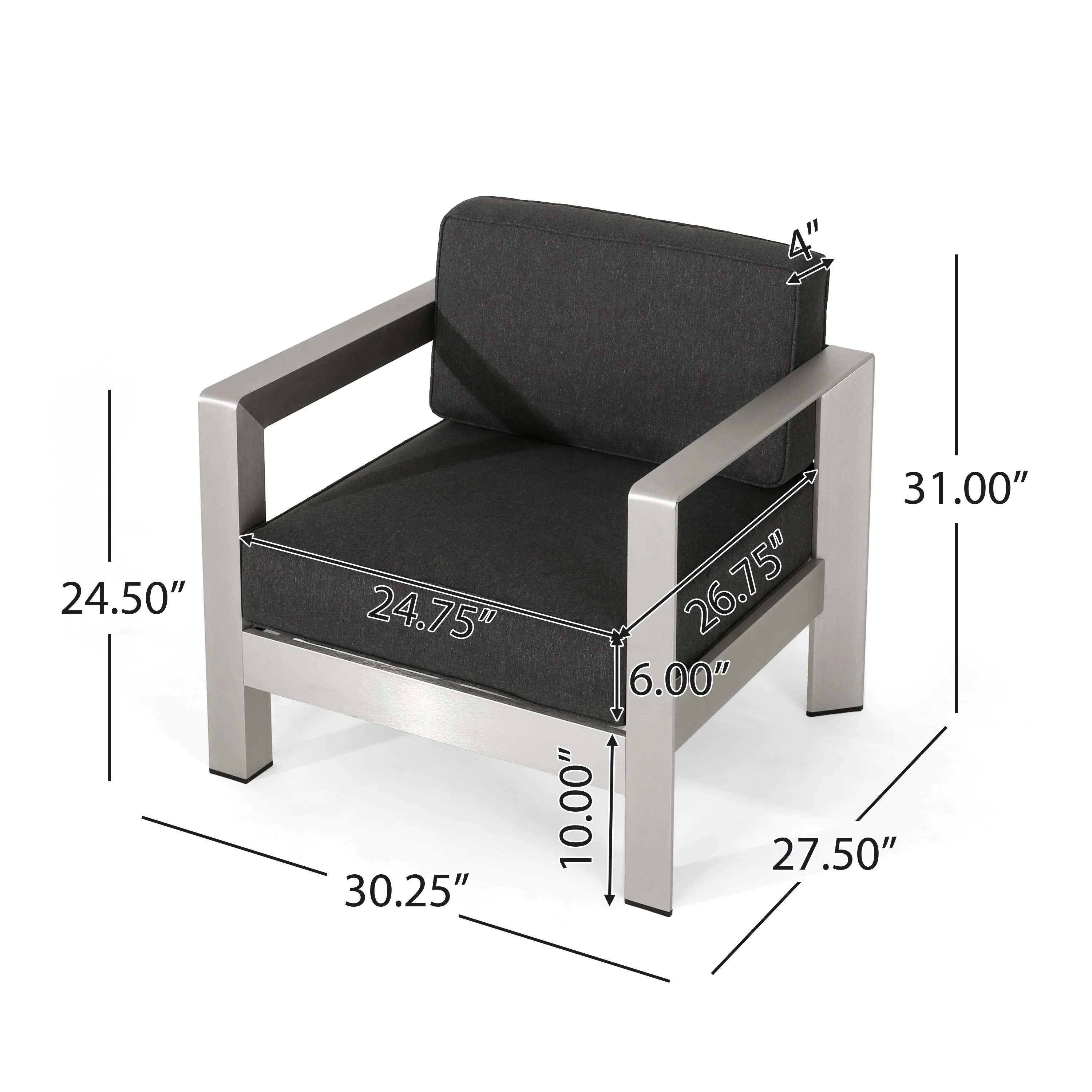 Kenny Outdoor 4-Seater Aluminum Chat Set with Fire Pit and Tank Holder - furnishings