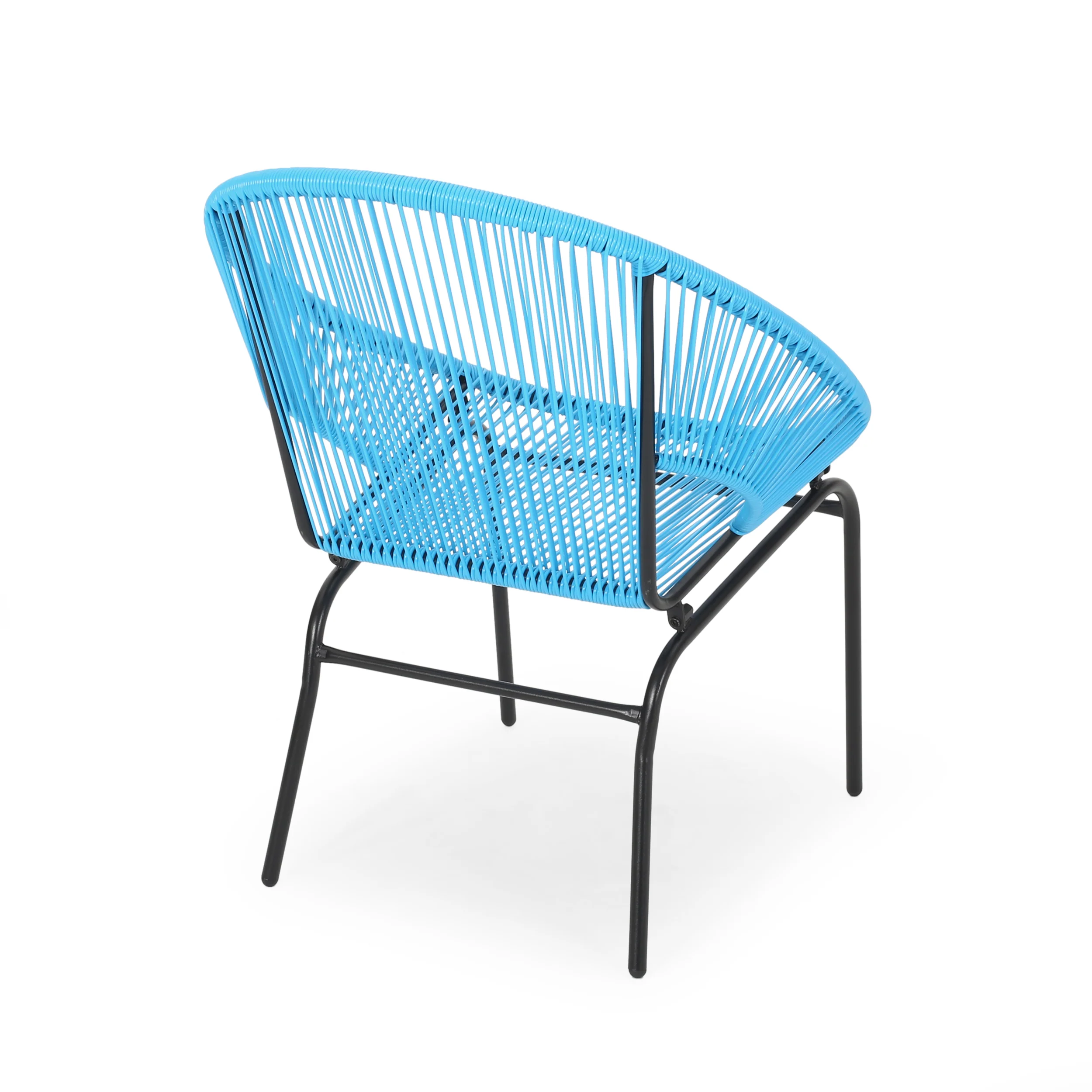 Chrissy Outdoor Modern Faux Rattan Club Chair (Set of 2) - furnishings