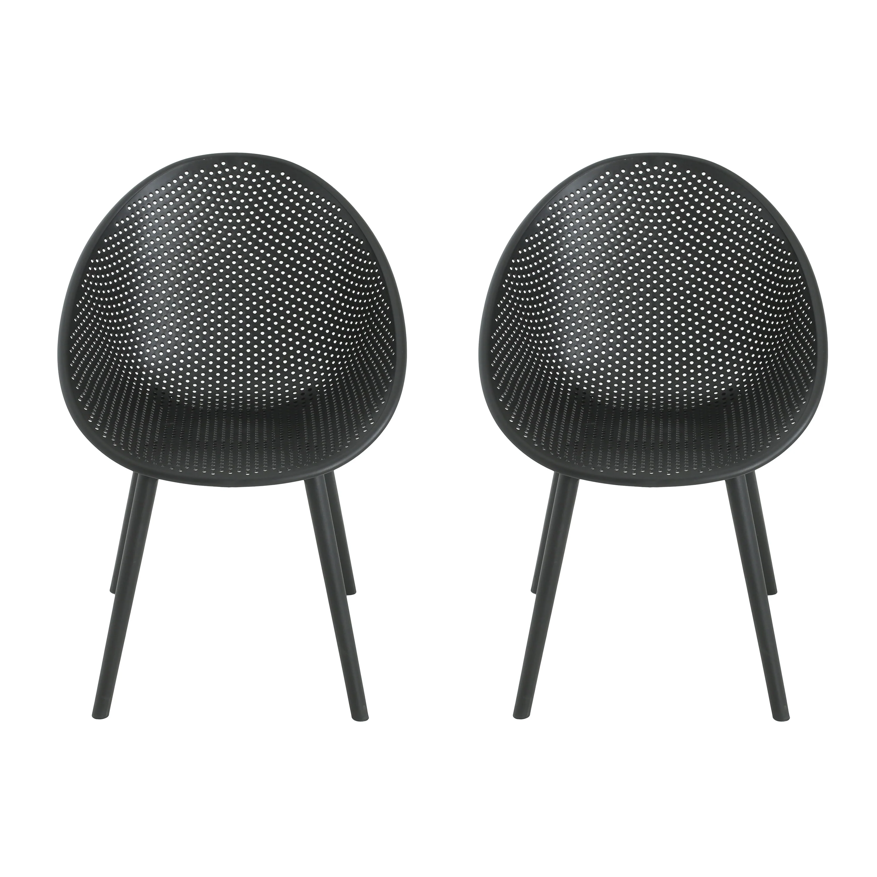 Indoor & Outdoor Polypropelene Plastic Gable Dining Chair, Set of 2 - furnishings