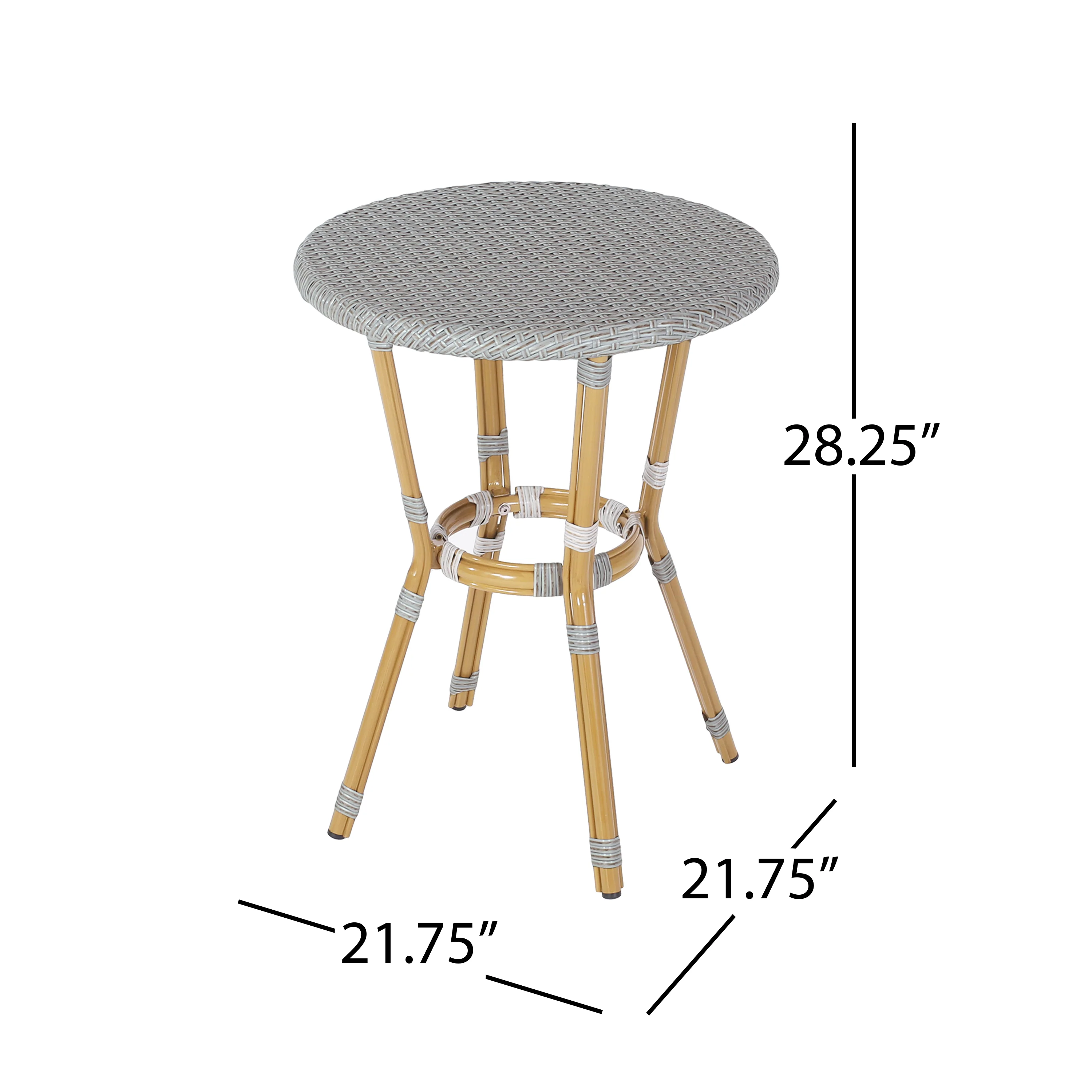 Deshler Outdoor Aluminum French Bistro Table - furnishings