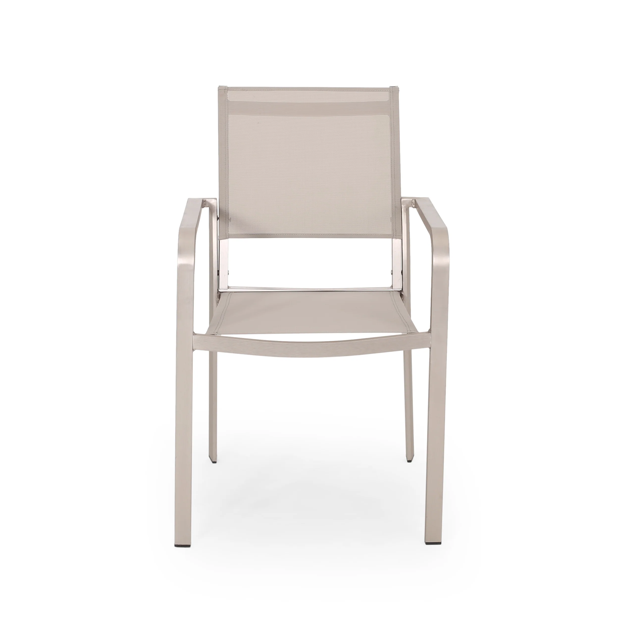 Martin Outdoor Modern Aluminum Dining Chair with Mesh Seat (Set of 2) - furnishings