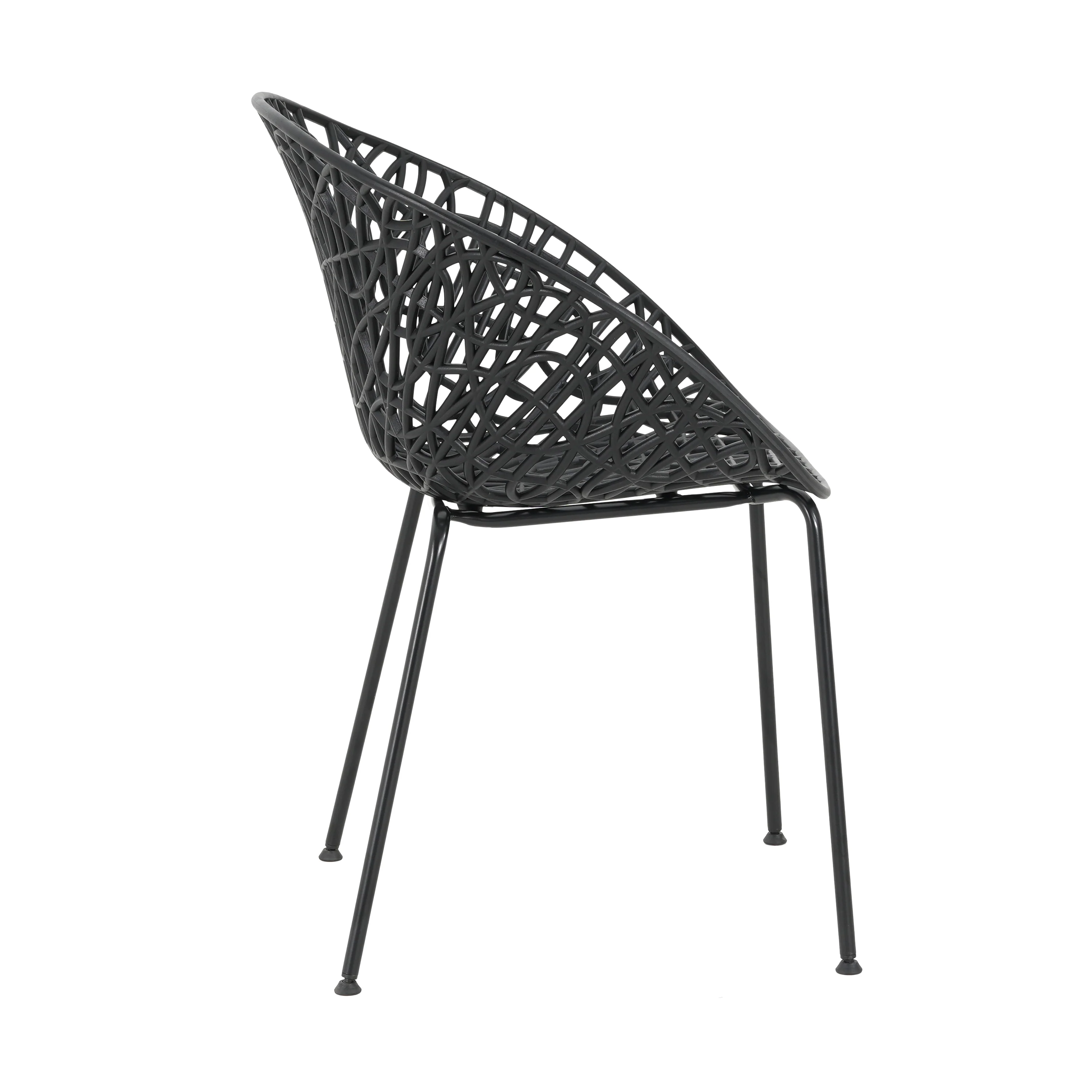 Dahliae Outdoor Patio Dining Chairs, Iron & Plastic, Set of 2 - furnishings
