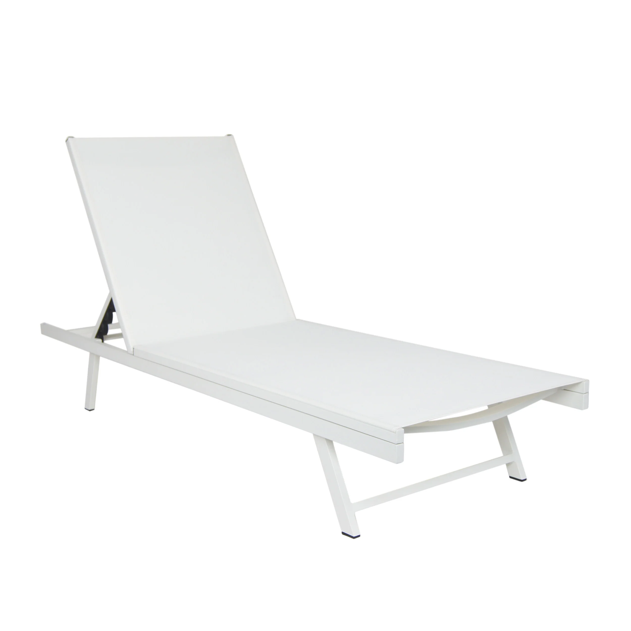 Simon Outdoor Aluminum and Mesh Chaise Lounge - furnishings