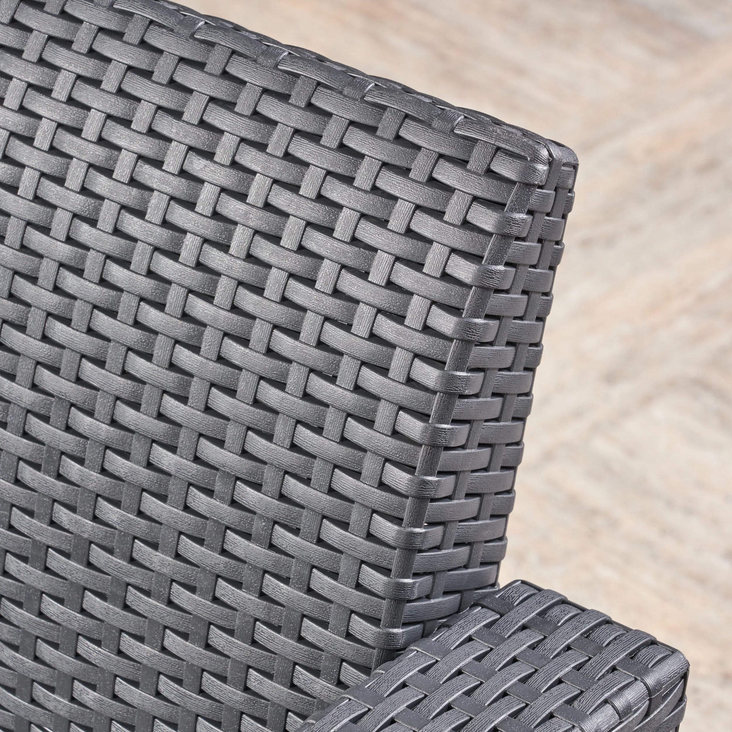 Melik Outdoor 5-Seater Wicker Print Chat Set with Fire Pit and Tank Holder - furnishings