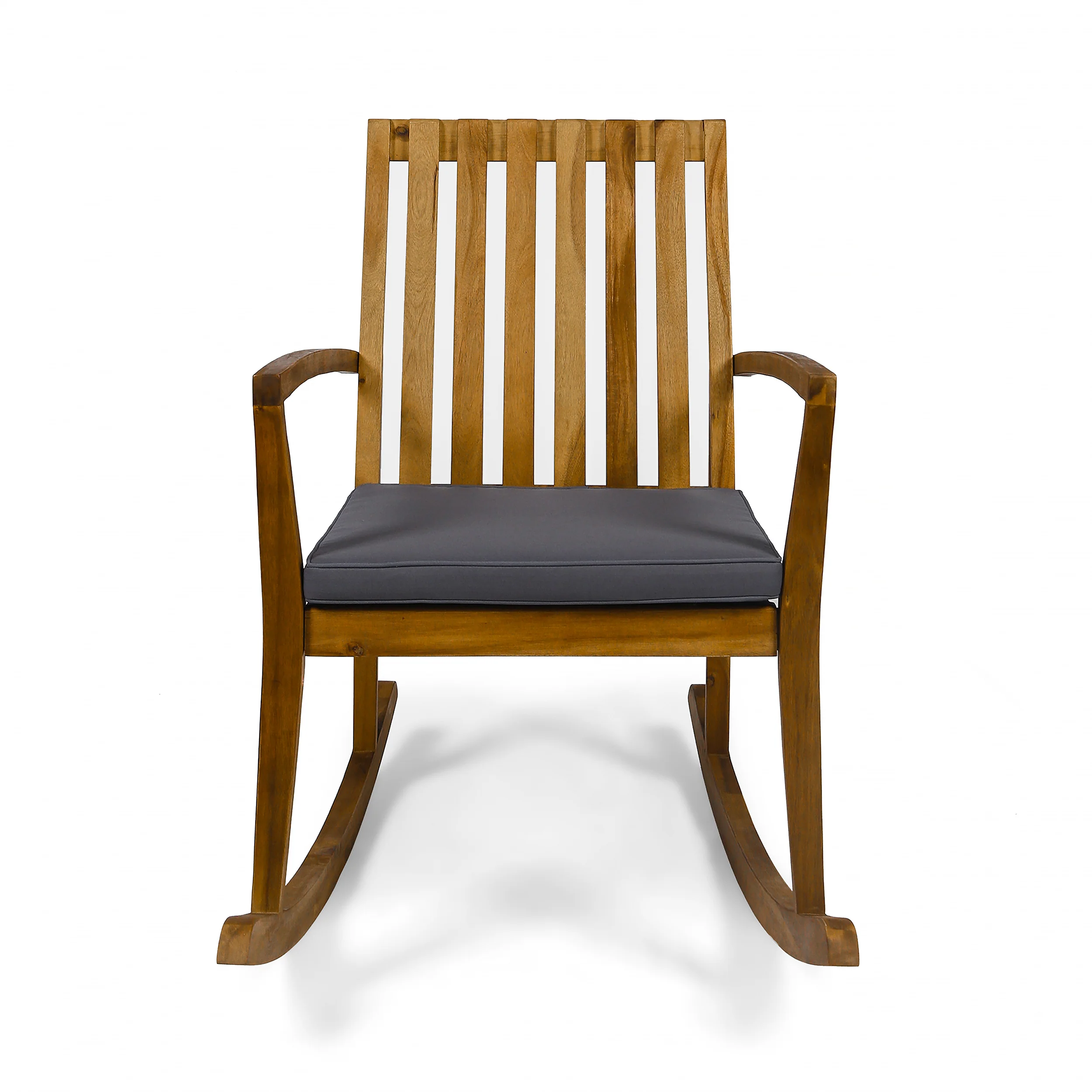 Colmena Acacia Wood Rustic Style Rocking Chair with Water Resistant Cushions - furnishings