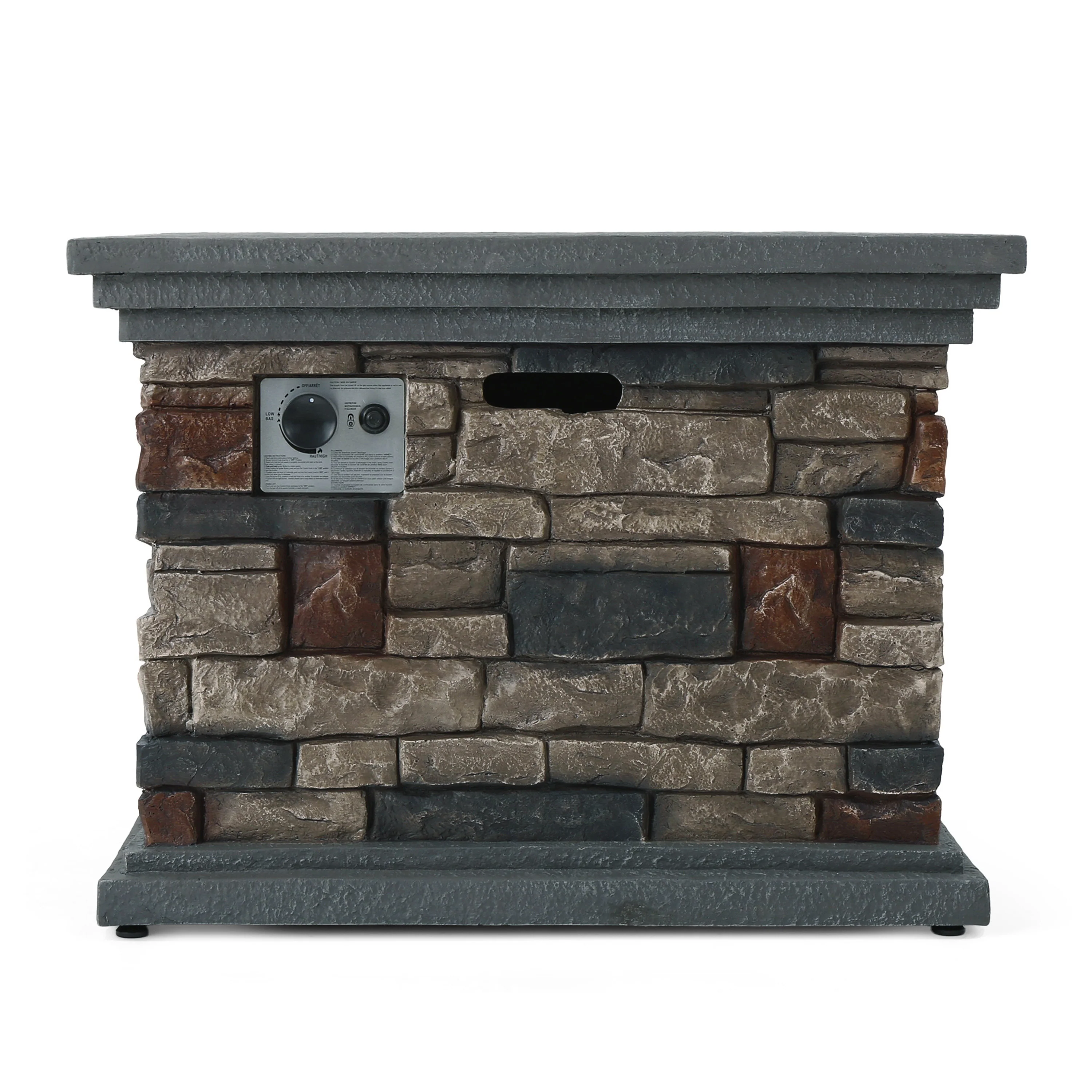 Venice Outdoor 5 Piece Chat Set with Dark Brown Chairs with Fire Pit - furnishings