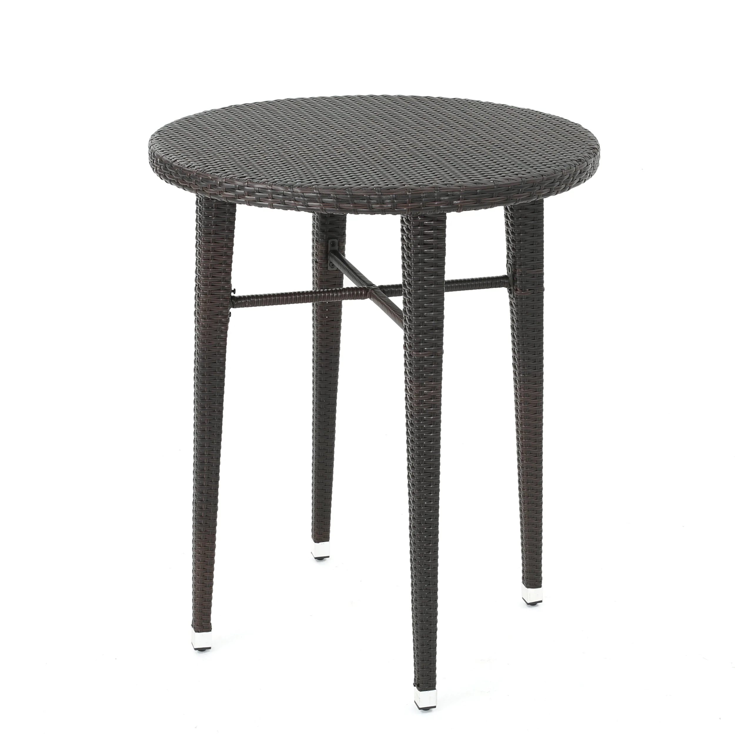Dom Outdoor 32.5 Inch Round Multi-brown Wicker Bar Table - furnishings