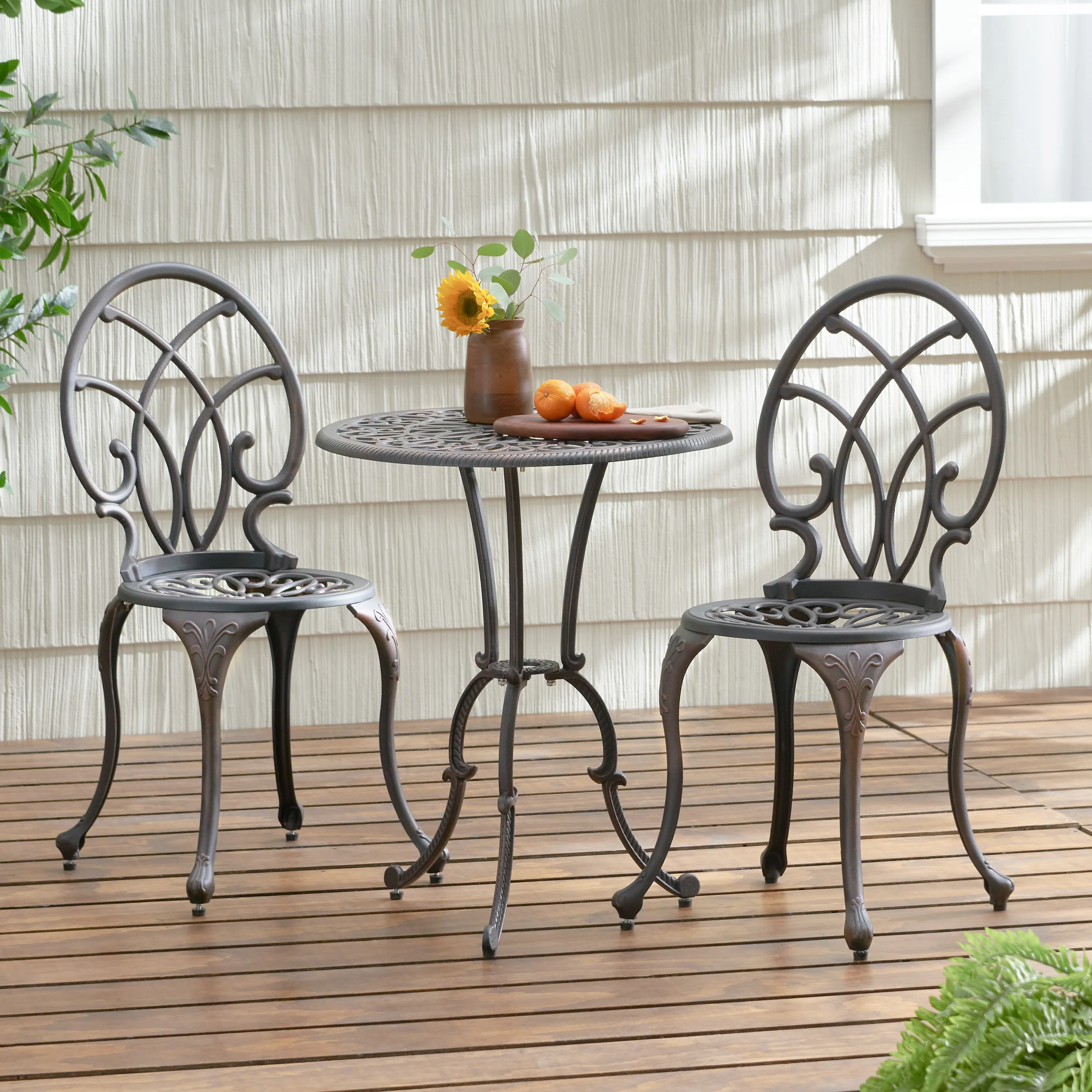 Andover Outdoor 3-Piece Aluminum Bistro Set - furnishings