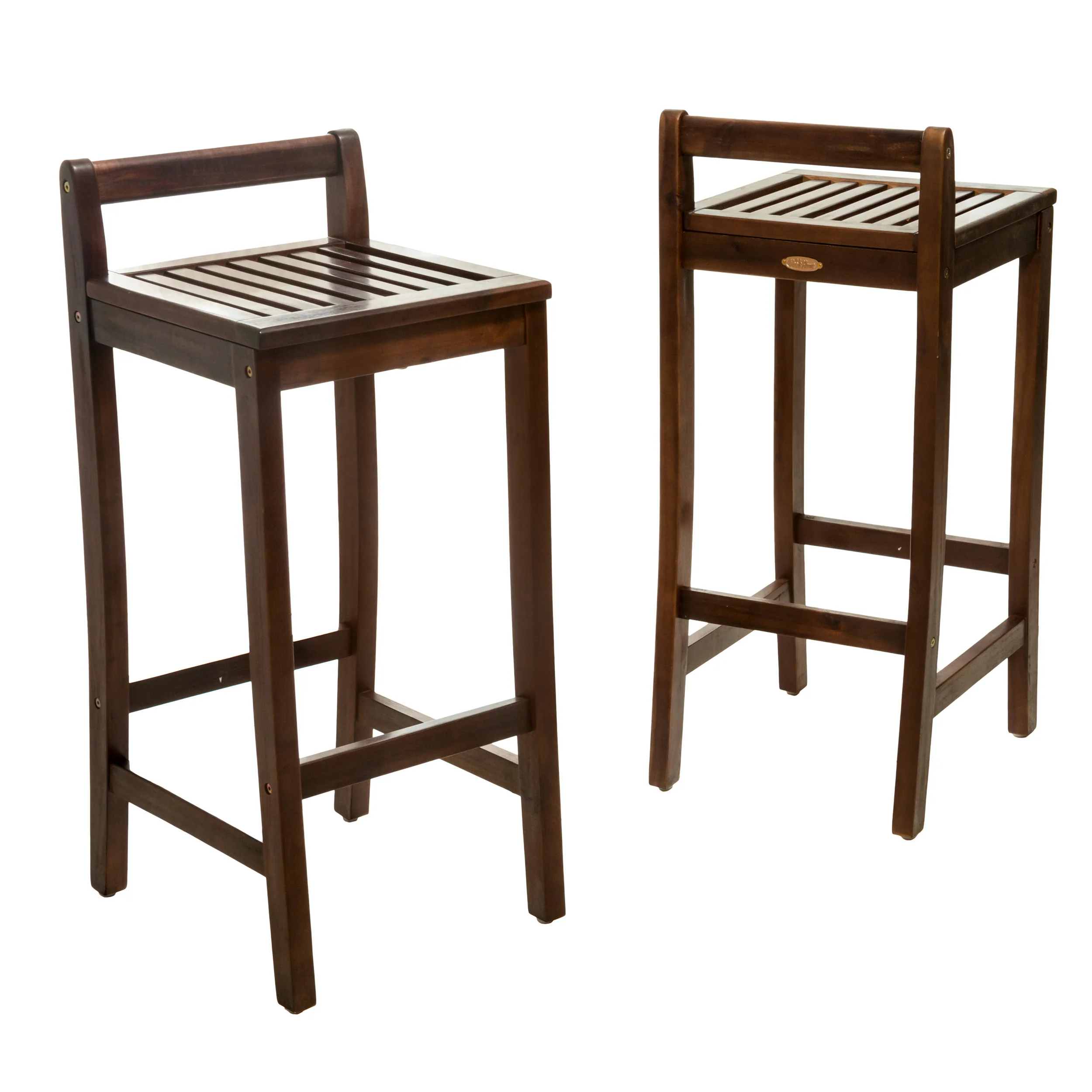 Catrina 30-Inch  Mahogany Stained Wood Bar Stools (Set of 2) - furnishings