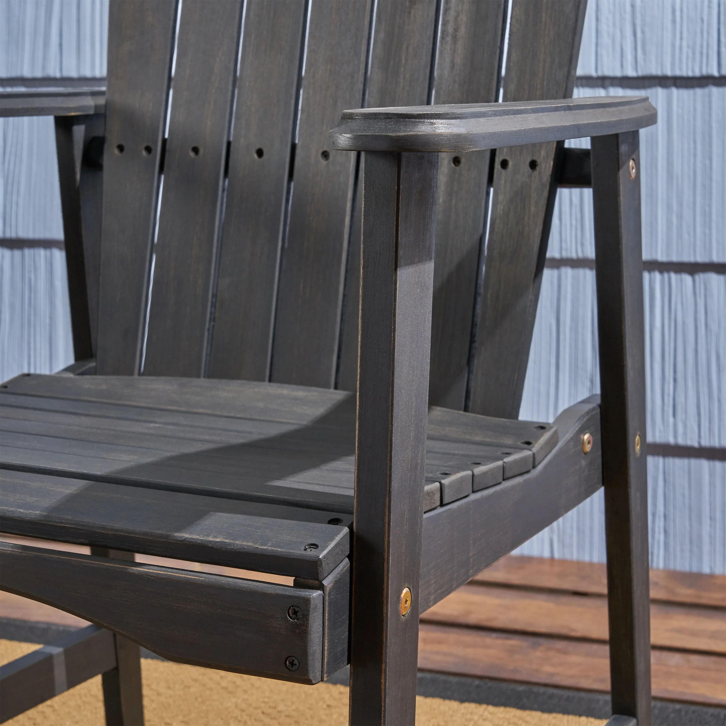 Easter Outdoor Weather Resistant Acacia Wood Adirondack Dining Chairs (Set of 2) - furnishings