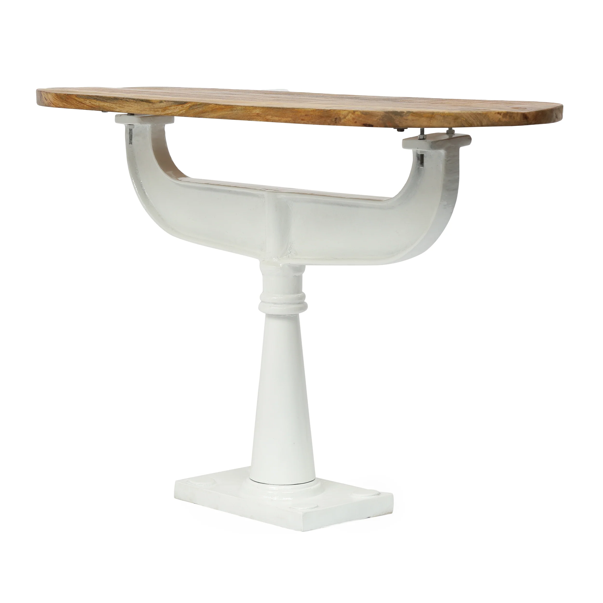 Mollet Outdoor Handcrafted Mango Wood Bistro Table, Natural and White - furnishings