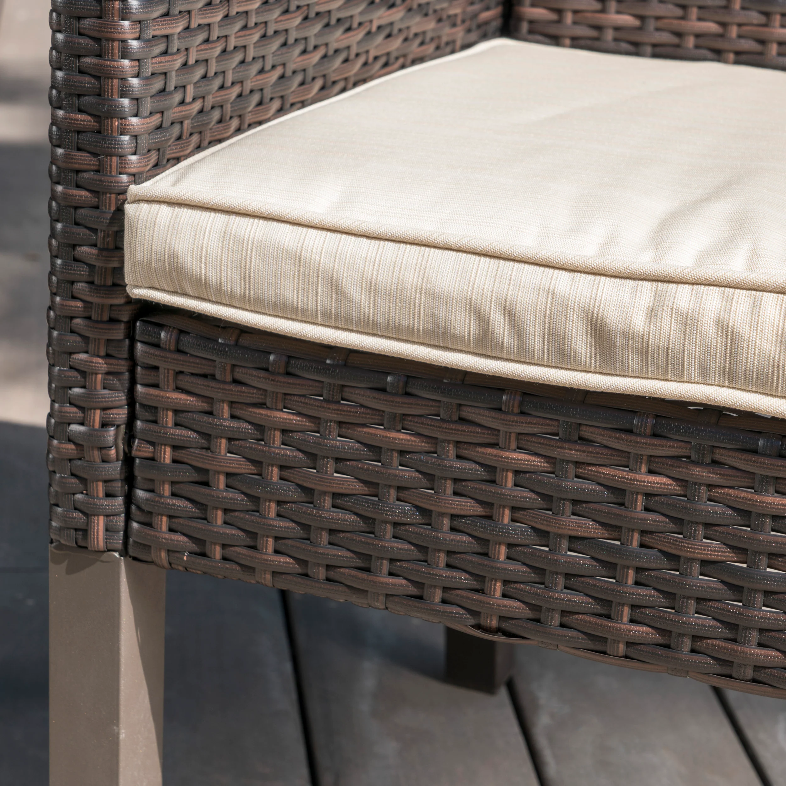 Antioch Outdoor Wicker Dining Chairs with Water Resistant Cushions (Set of 2) - furnishings