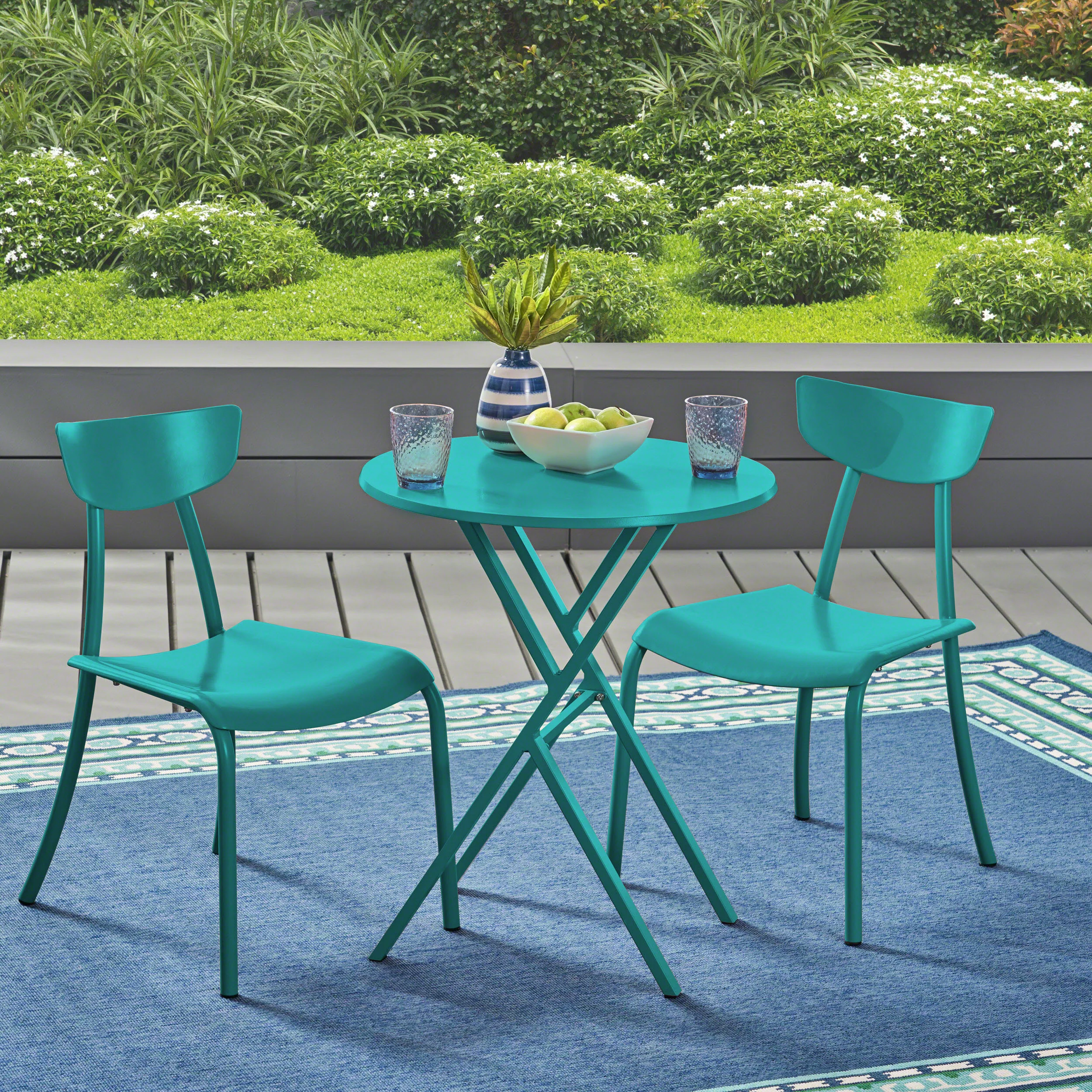 Lucy Outdoor Iron Bistro Set - furnishings