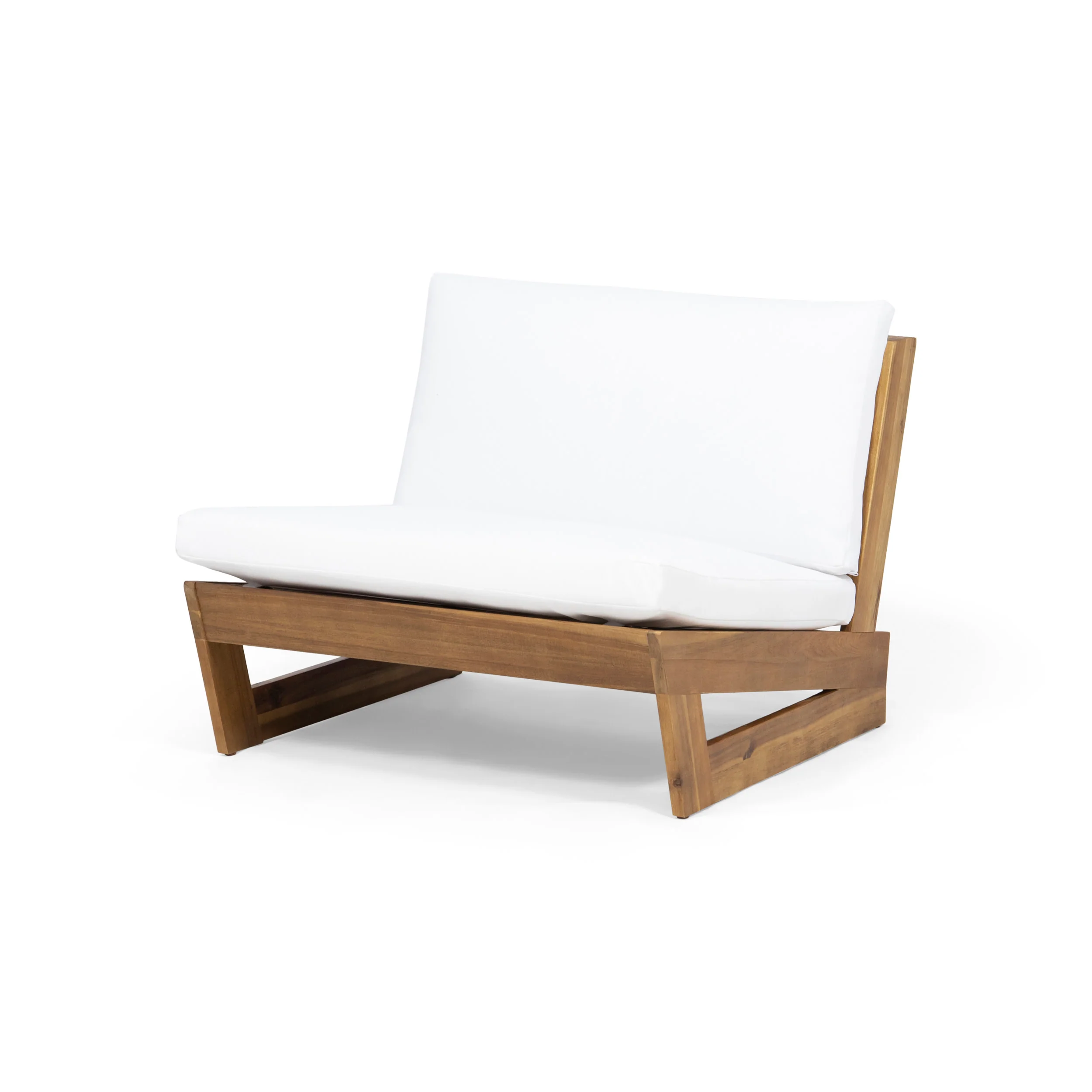 Emma Outdoor Acacia Wood Club Chair with Cushions - furnishings