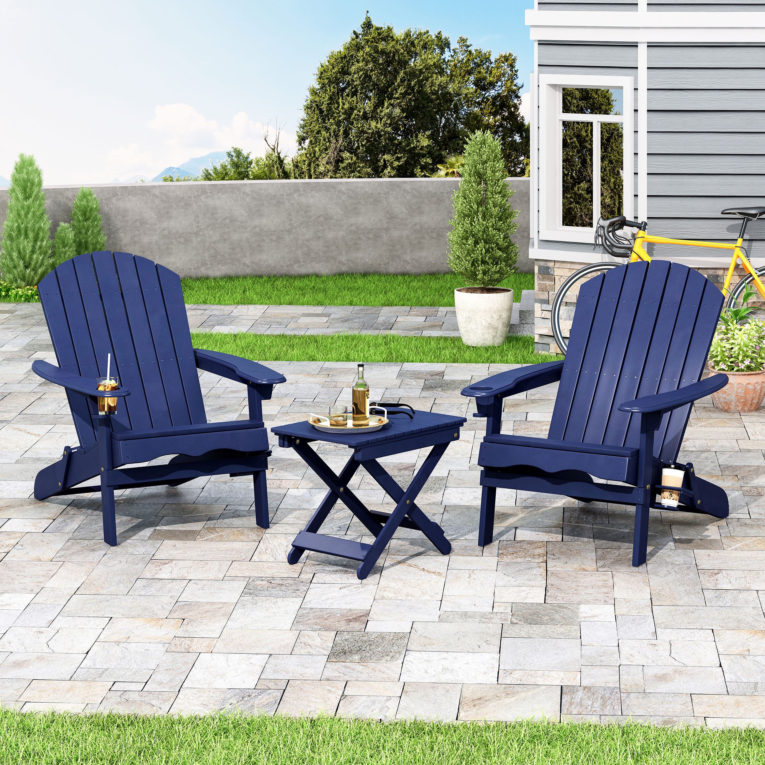 Kandyce Outdoor Acacia Wood 2 Seater Folding Chat Set - furnishings