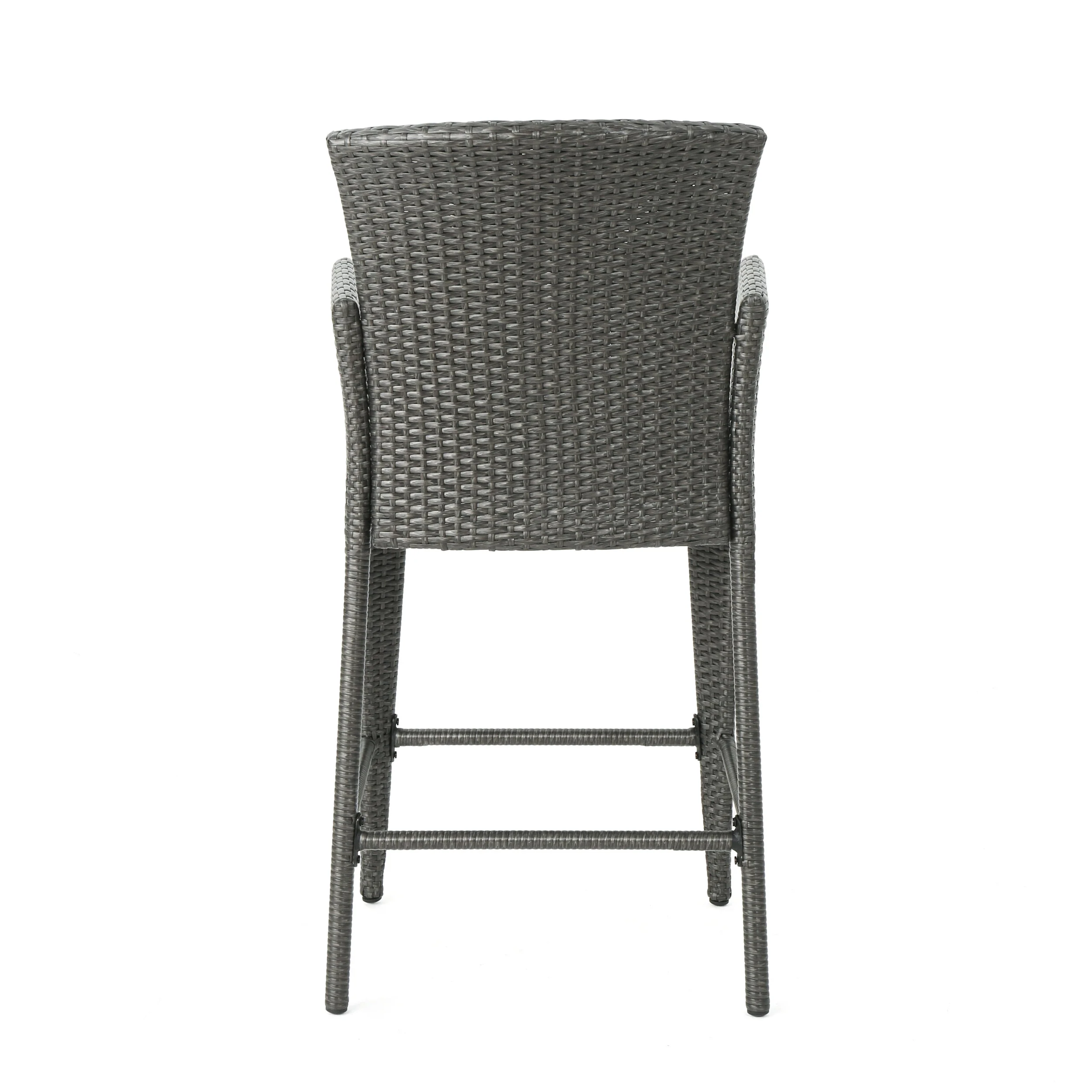Daisy Outdoor 38-Inch Gray Wicker Barstool (set of 2) - furnishings