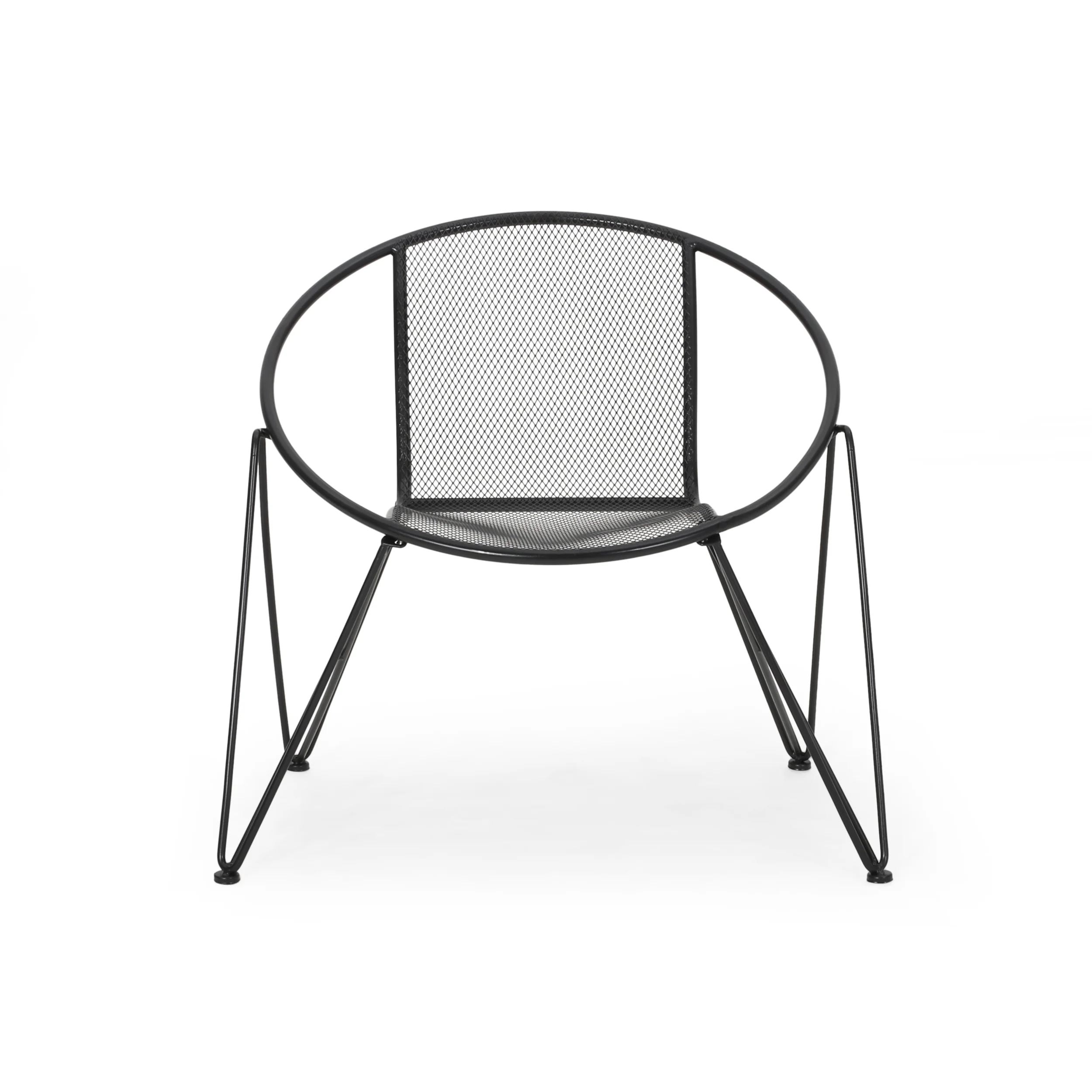 Ariella Modern Outdoor Iron Chat Set with Side Table - furnishings