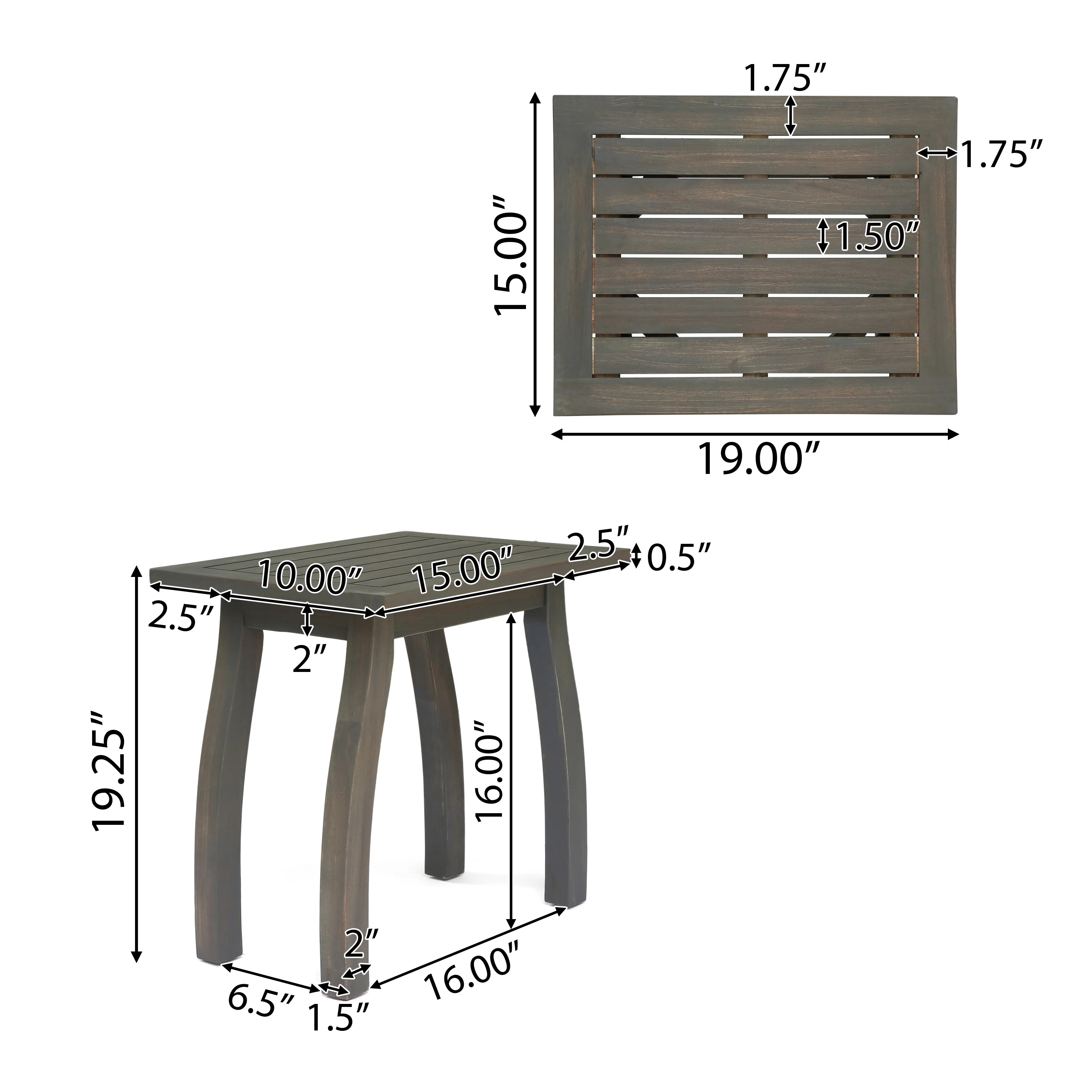 Zane Outdoor Acacia Wood Rocking Chair with Side Table - furnishings
