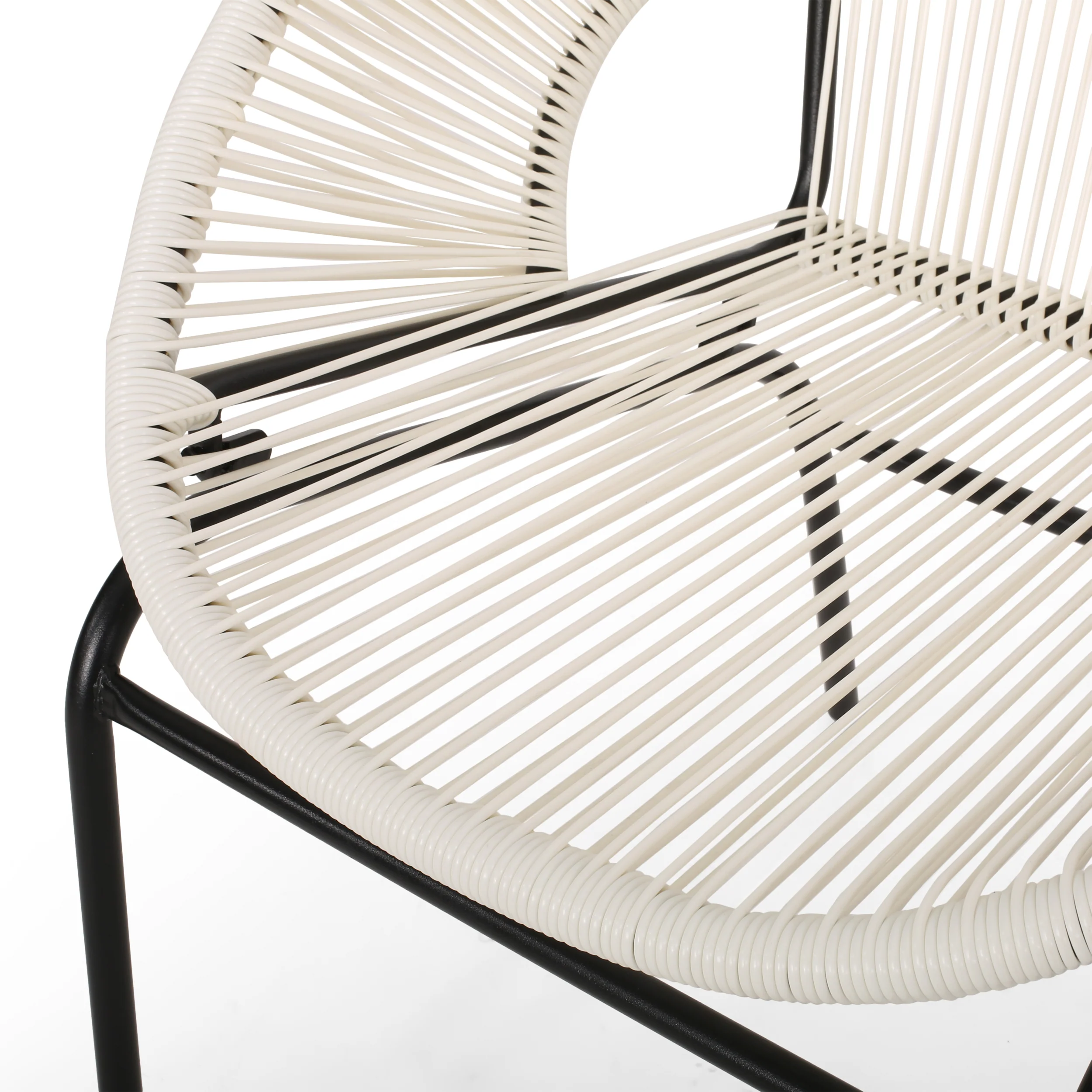 Modesty Outdoor Modern Faux Rattan Club Chair (Set of 2) - furnishings