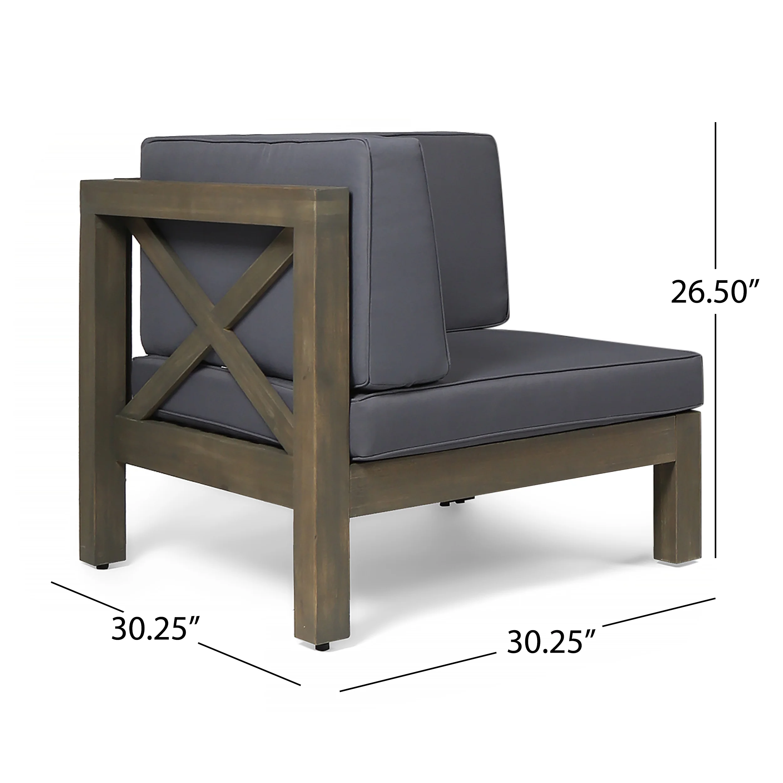 Keith Outdoor Sectional Sofa Set with Coffee Table  3-Seater  Acacia Wood  Water-Resistant Cushions - furnishings