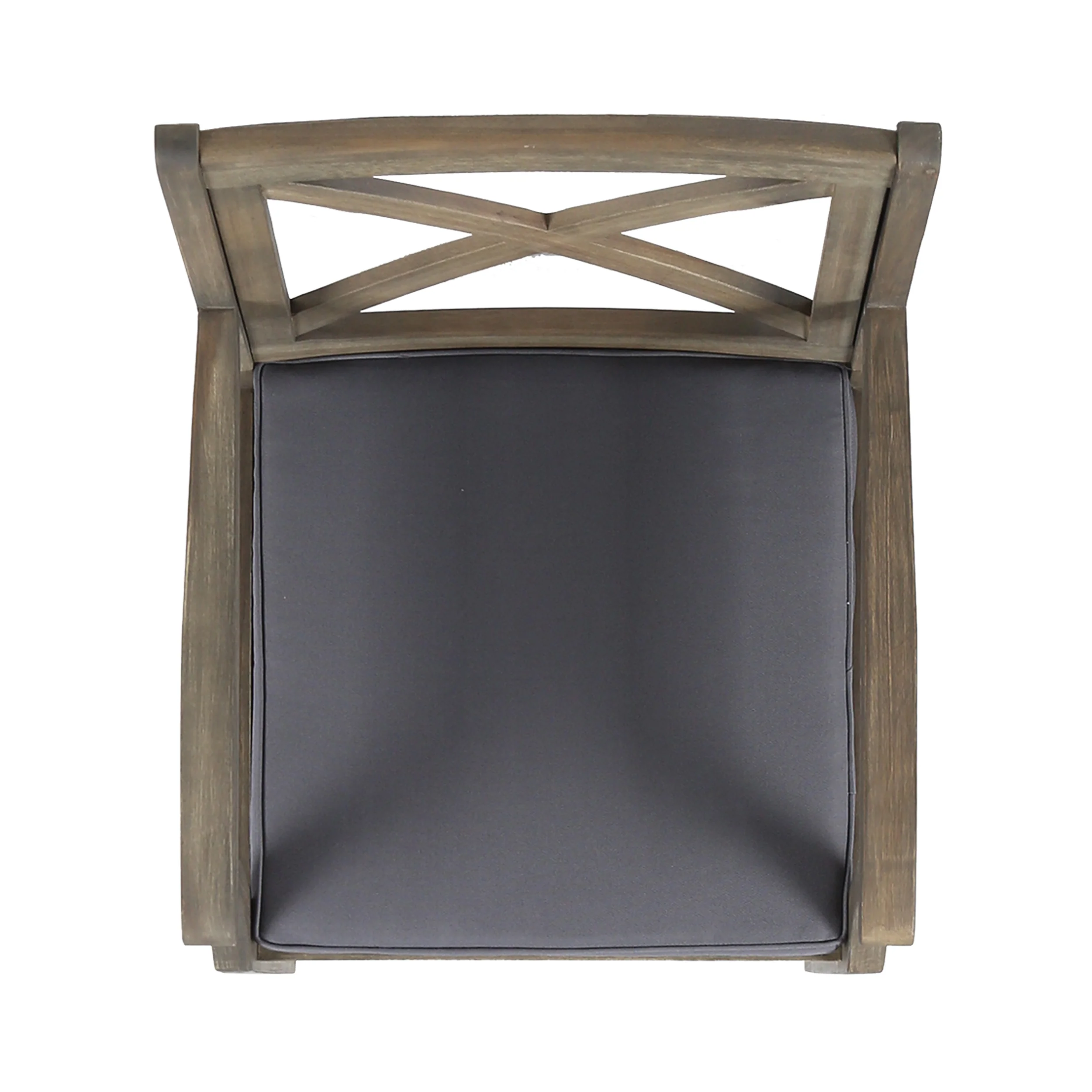 Peter Outdoor Acacia Wood Dining Chair (Set of 2), Grey with Grey Cushions - furnishings