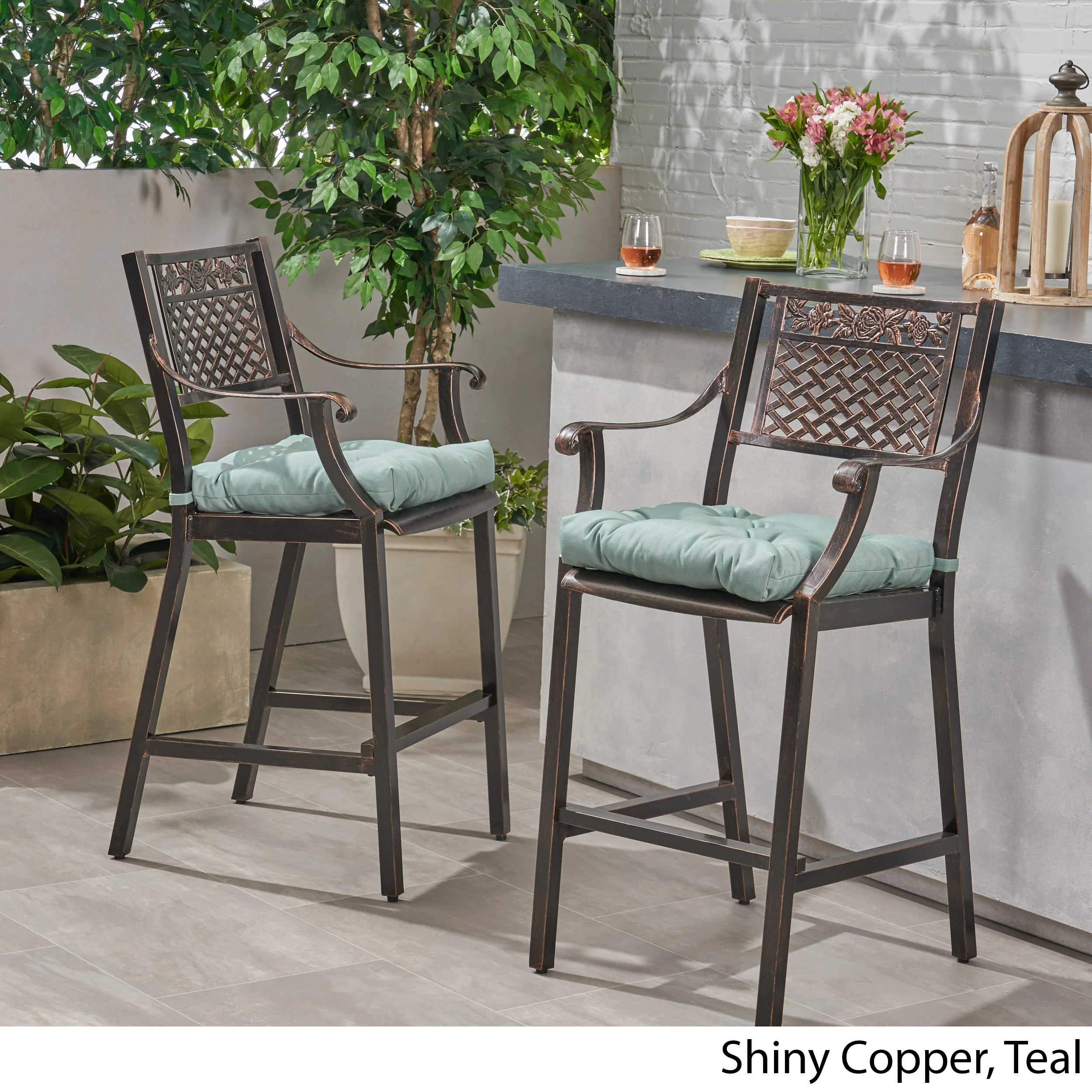 Vista Outdoor Barstool with Cushion (Set of 2) - furnishings