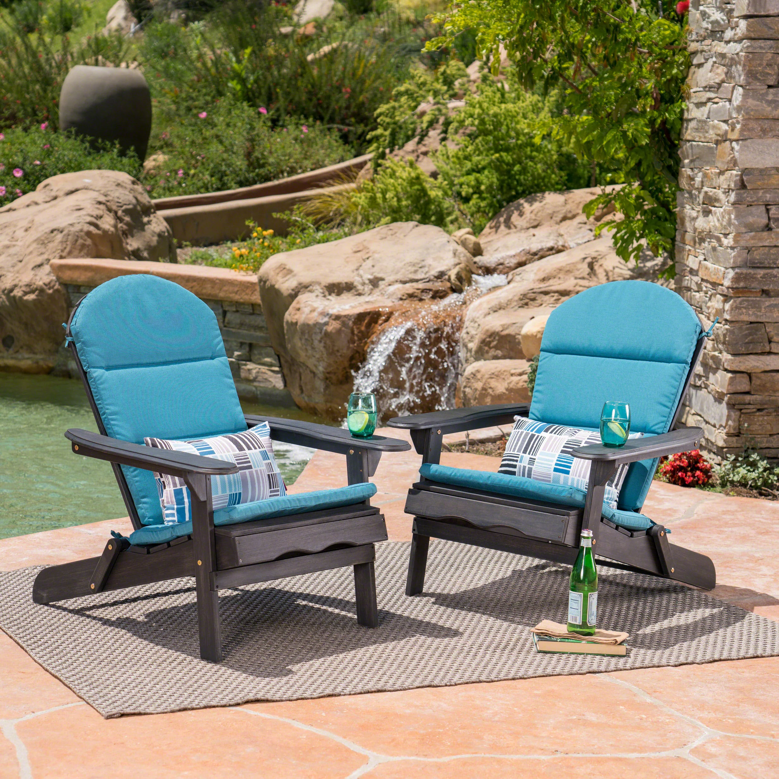 Terry Outdoor Water-Resistant Adirondack Chair Cushions - furnishings