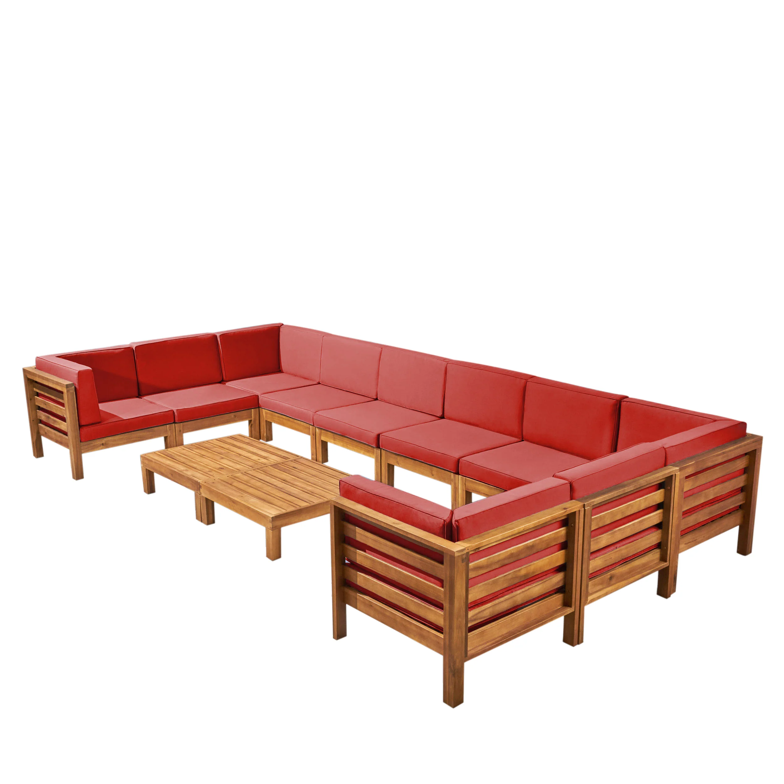 Ravello Outdoor U-Shaped Sectional Sofa Set with Coffee Tables - furnishings