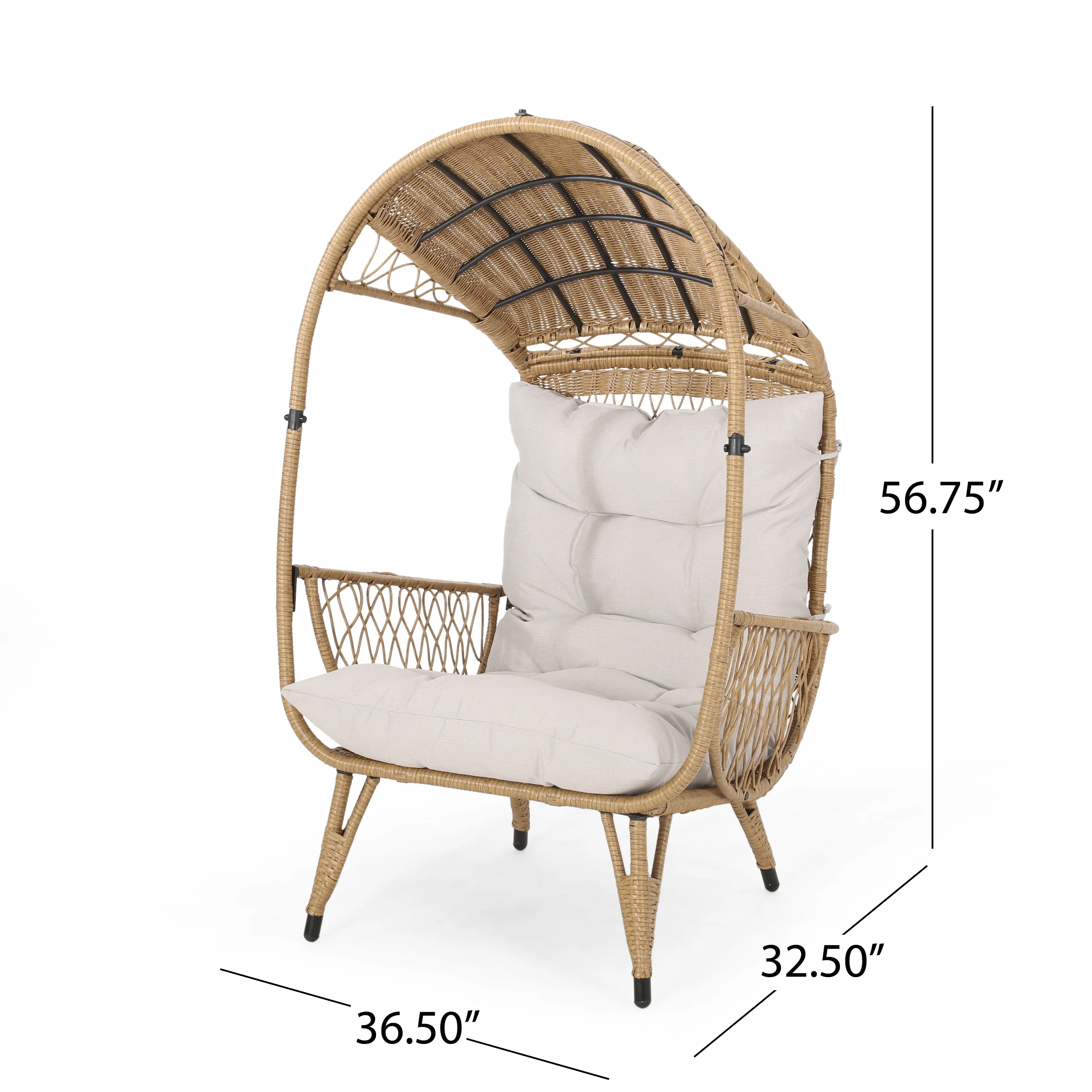 Primo Outdoor Wicker Freestanding Basket Chair - furnishings